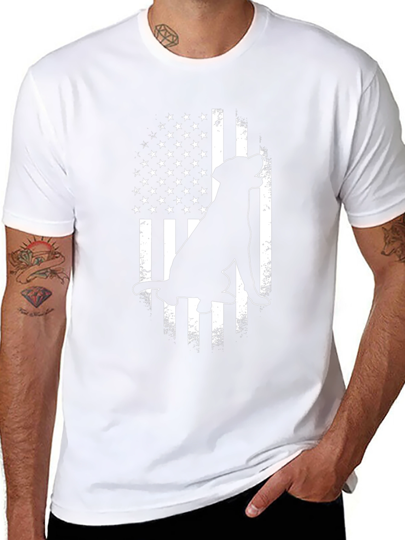 Dog American Flag Graphic Tee