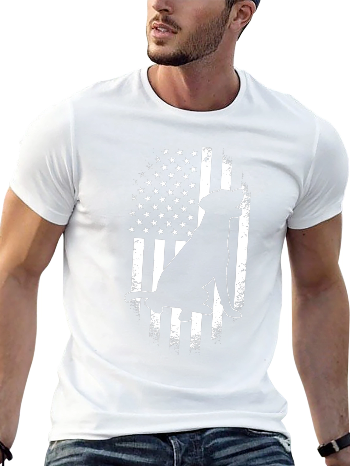 Dog American Flag Graphic Tee
