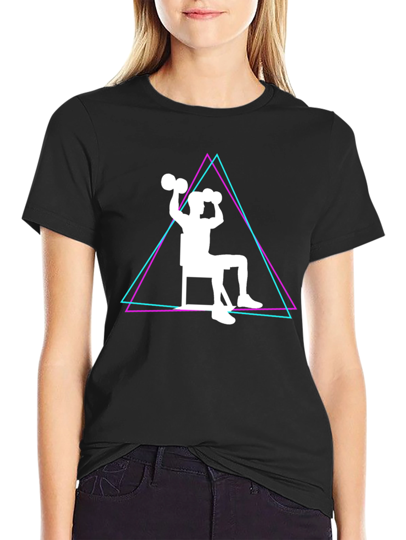 Workout Graphic T-Shirt - Seated Dumbbell Press Design