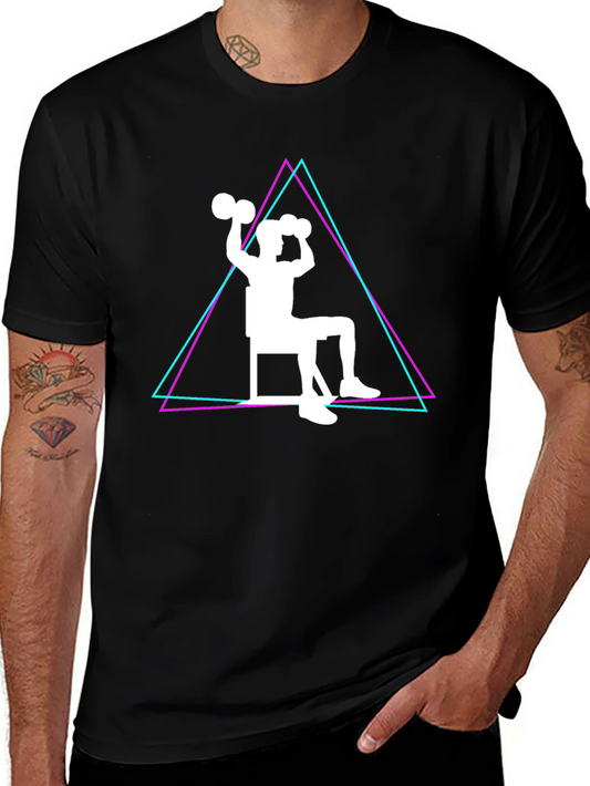 Workout Graphic T-Shirt - Seated Dumbbell Press Design