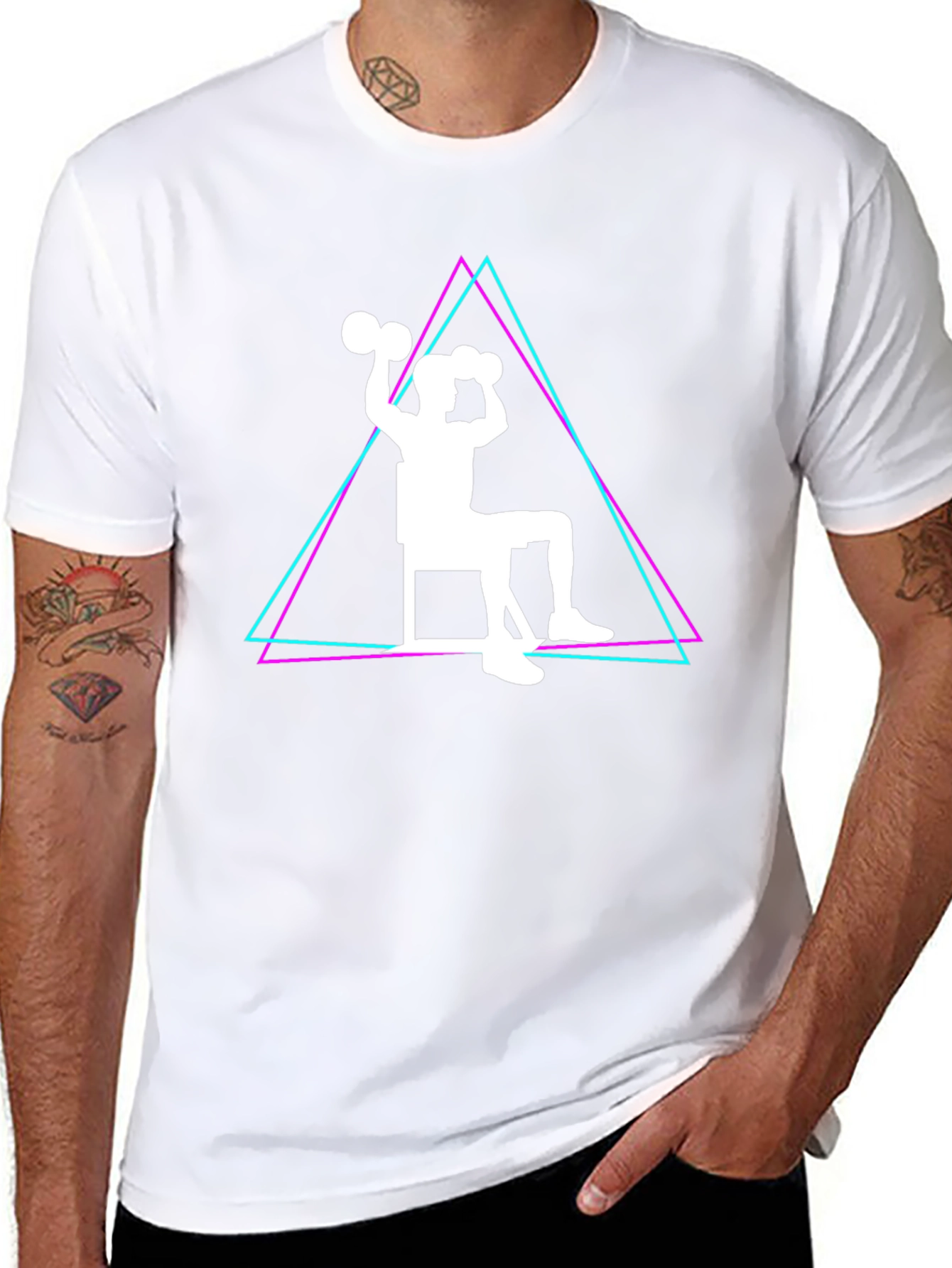Workout Graphic T-Shirt - Seated Dumbbell Press Design