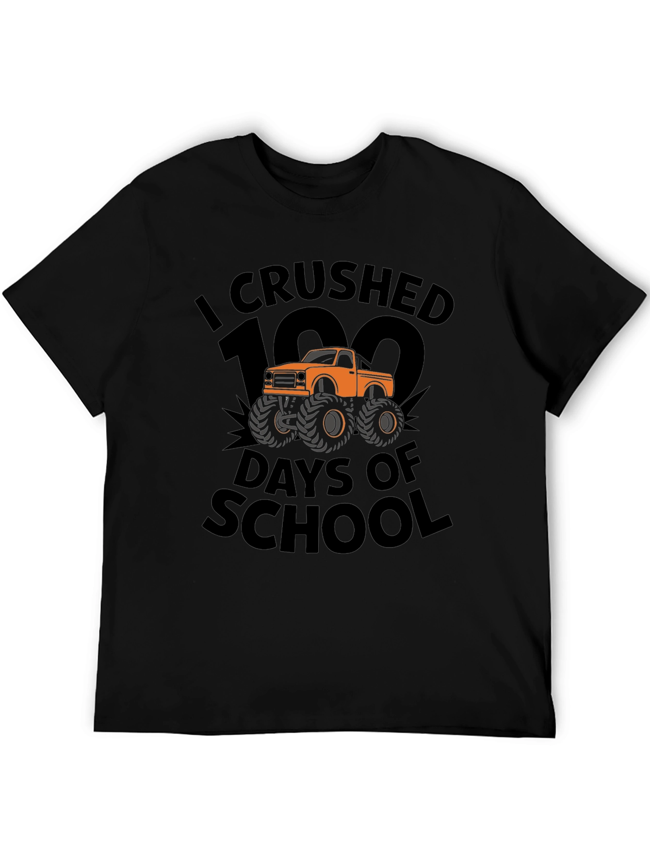 Crushed 100 Days of School Monster Truck T-Shirt