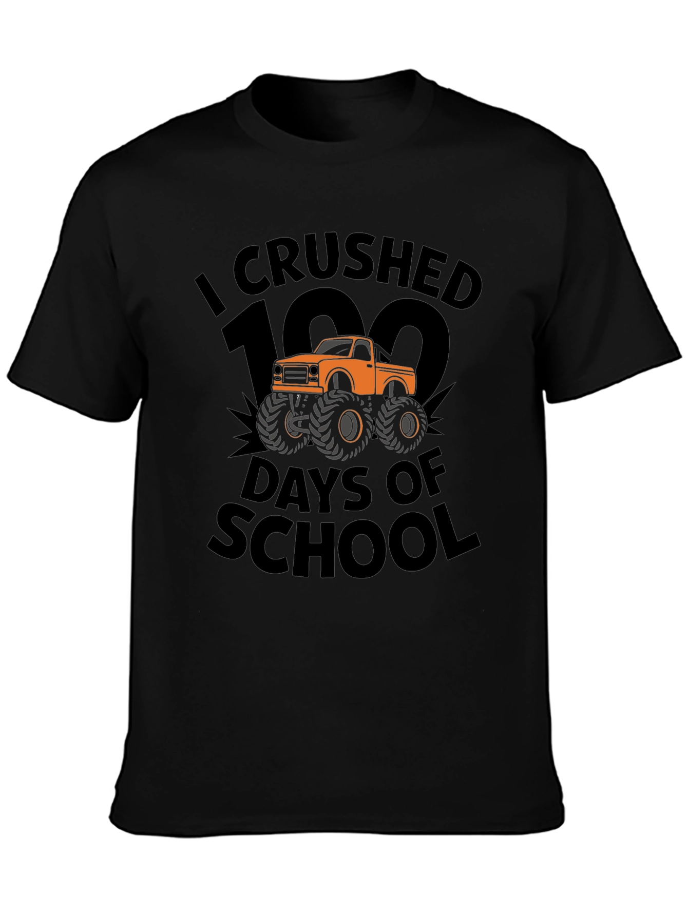 Crushed 100 Days of School Monster Truck T-Shirt