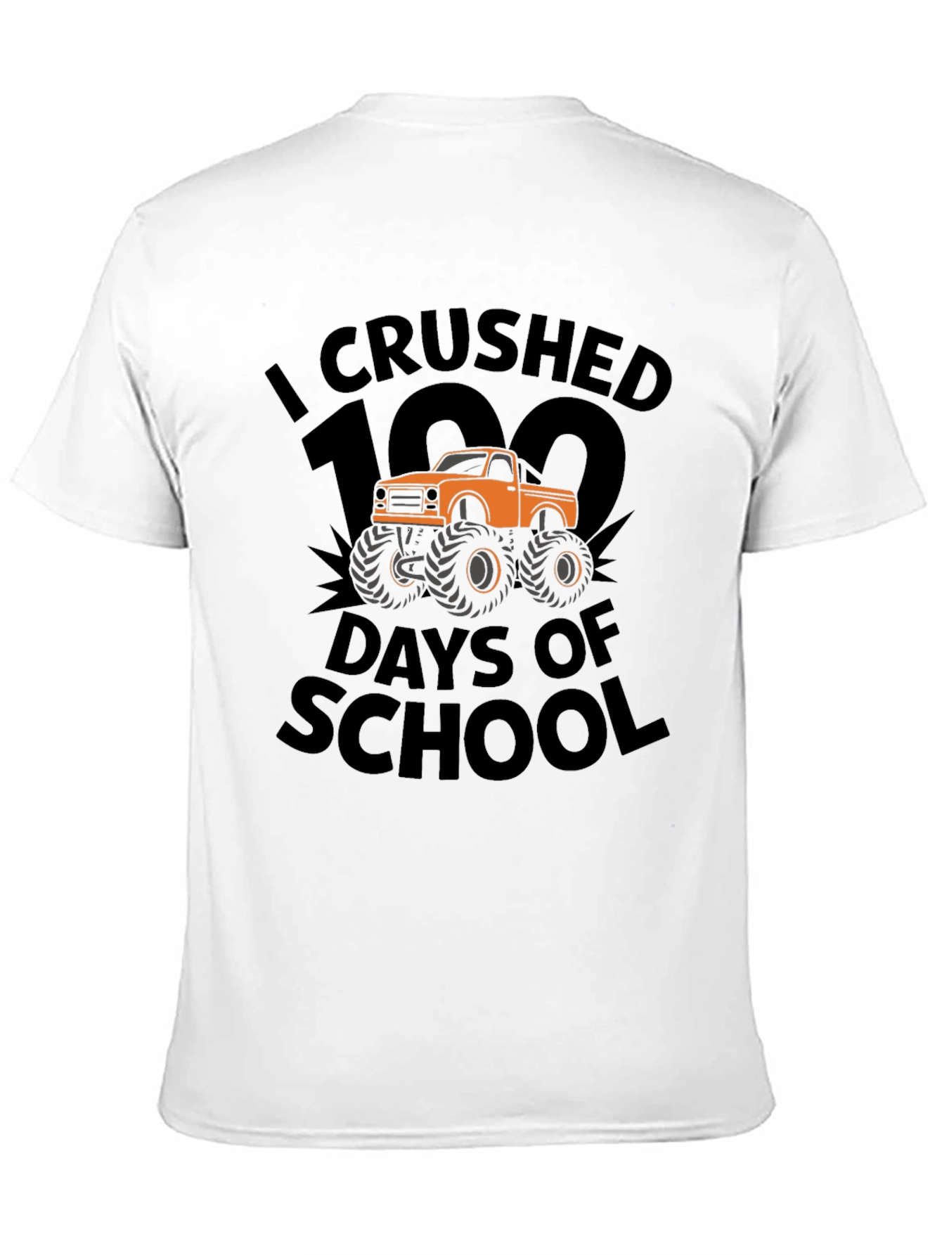 Crushed 100 Days of School Monster Truck T-Shirt