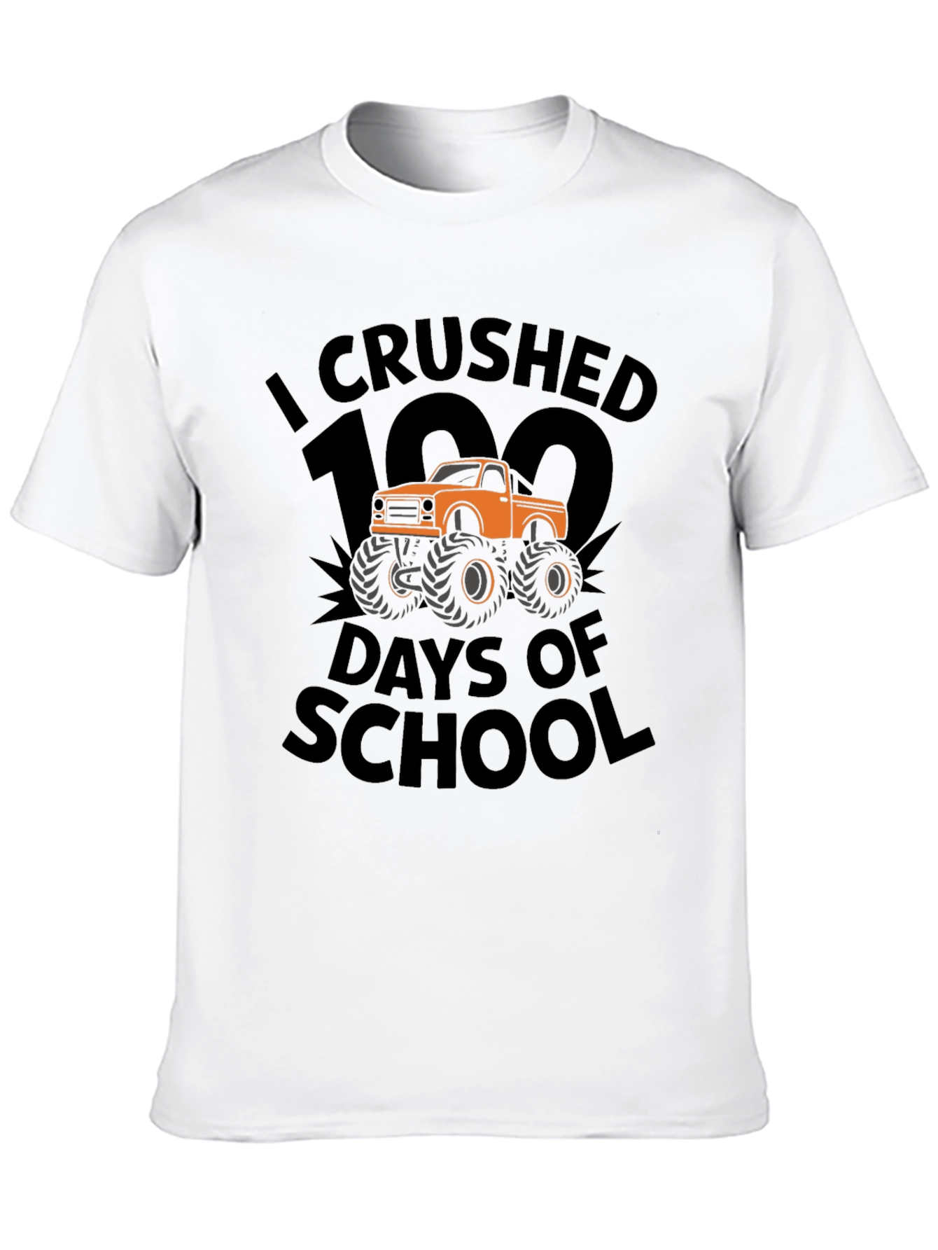 Crushed 100 Days of School Monster Truck T-Shirt