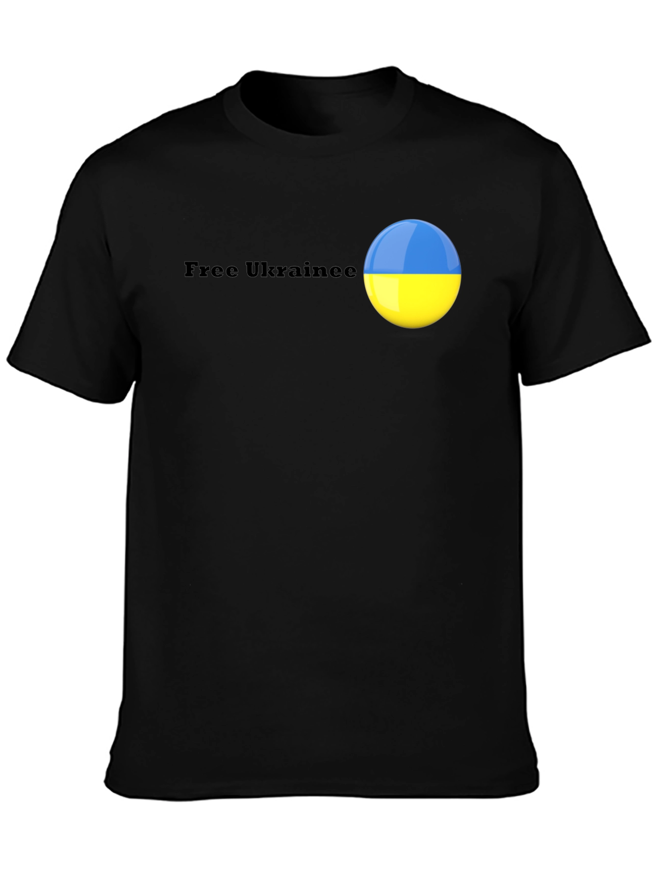 Ukraine Flag Graphic Black T-Shirt