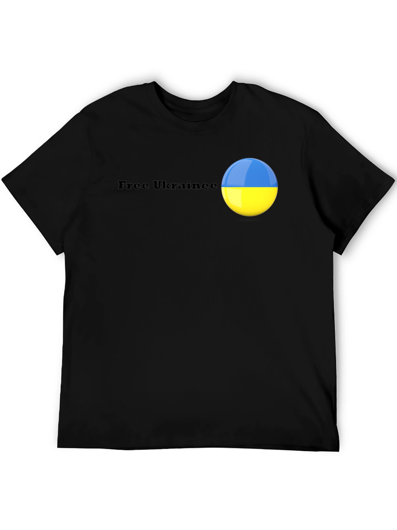 Ukraine Flag Graphic Black T-Shirt