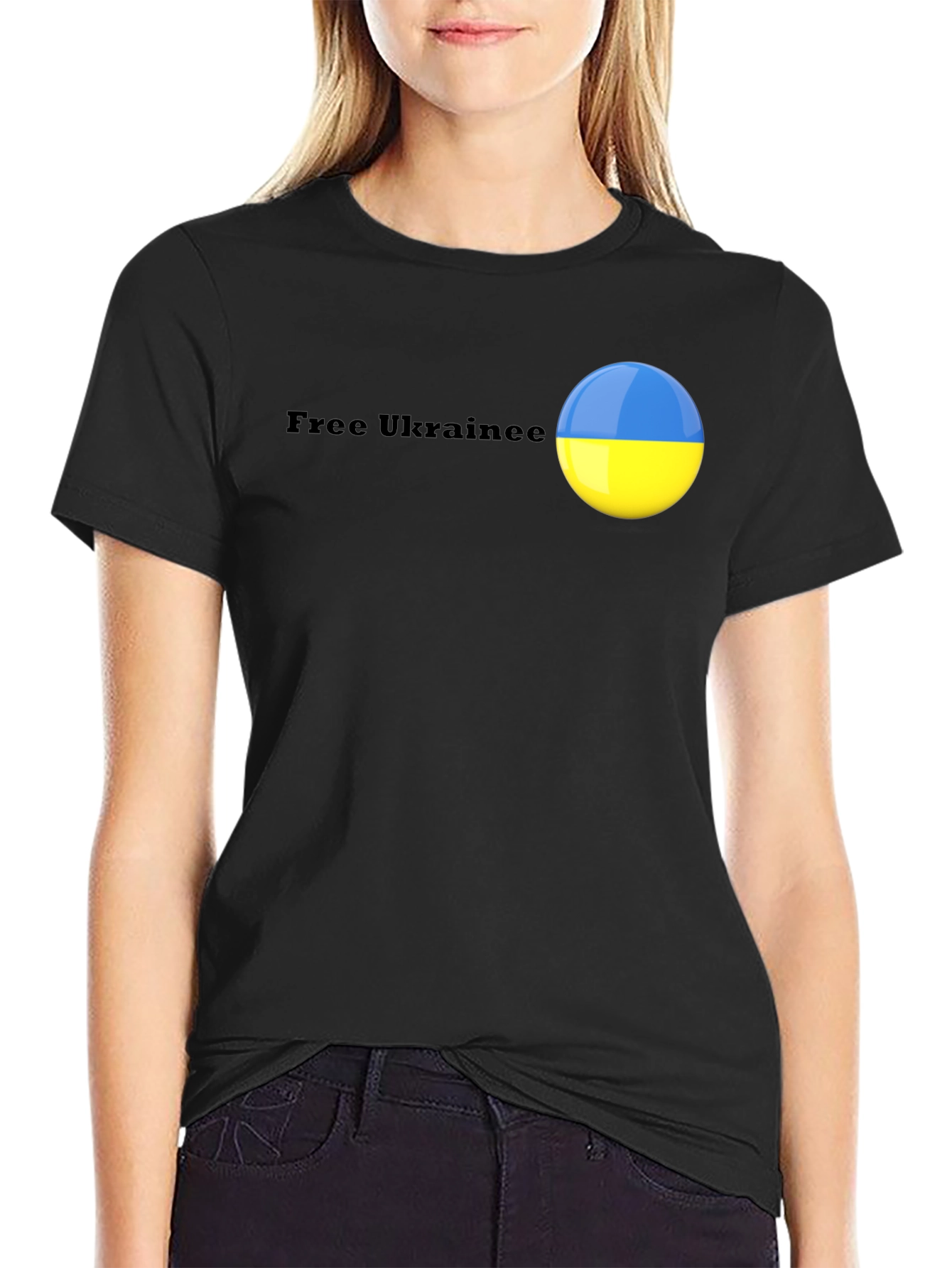 Ukraine Flag Graphic Black T-Shirt