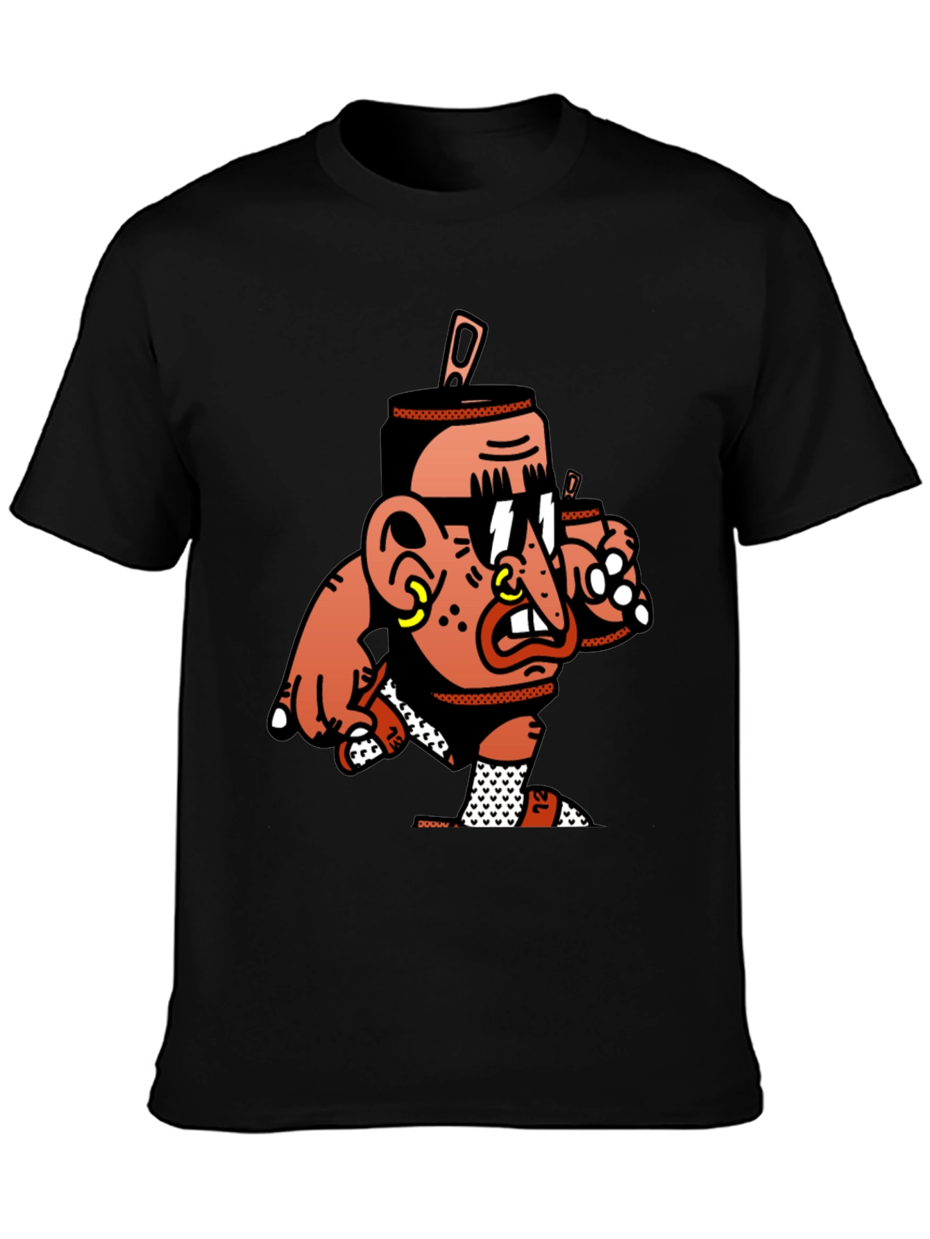 Cool Cartoon Graphic Black T-Shirt