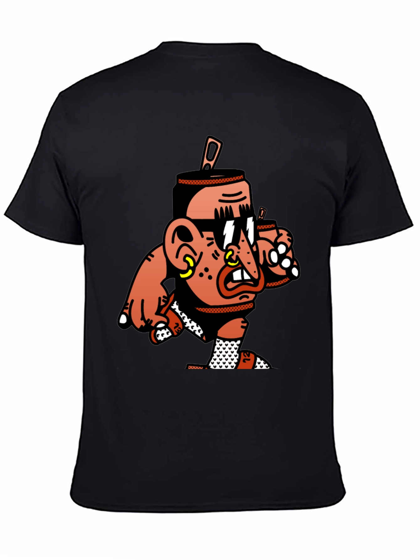Cool Cartoon Graphic Black T-Shirt
