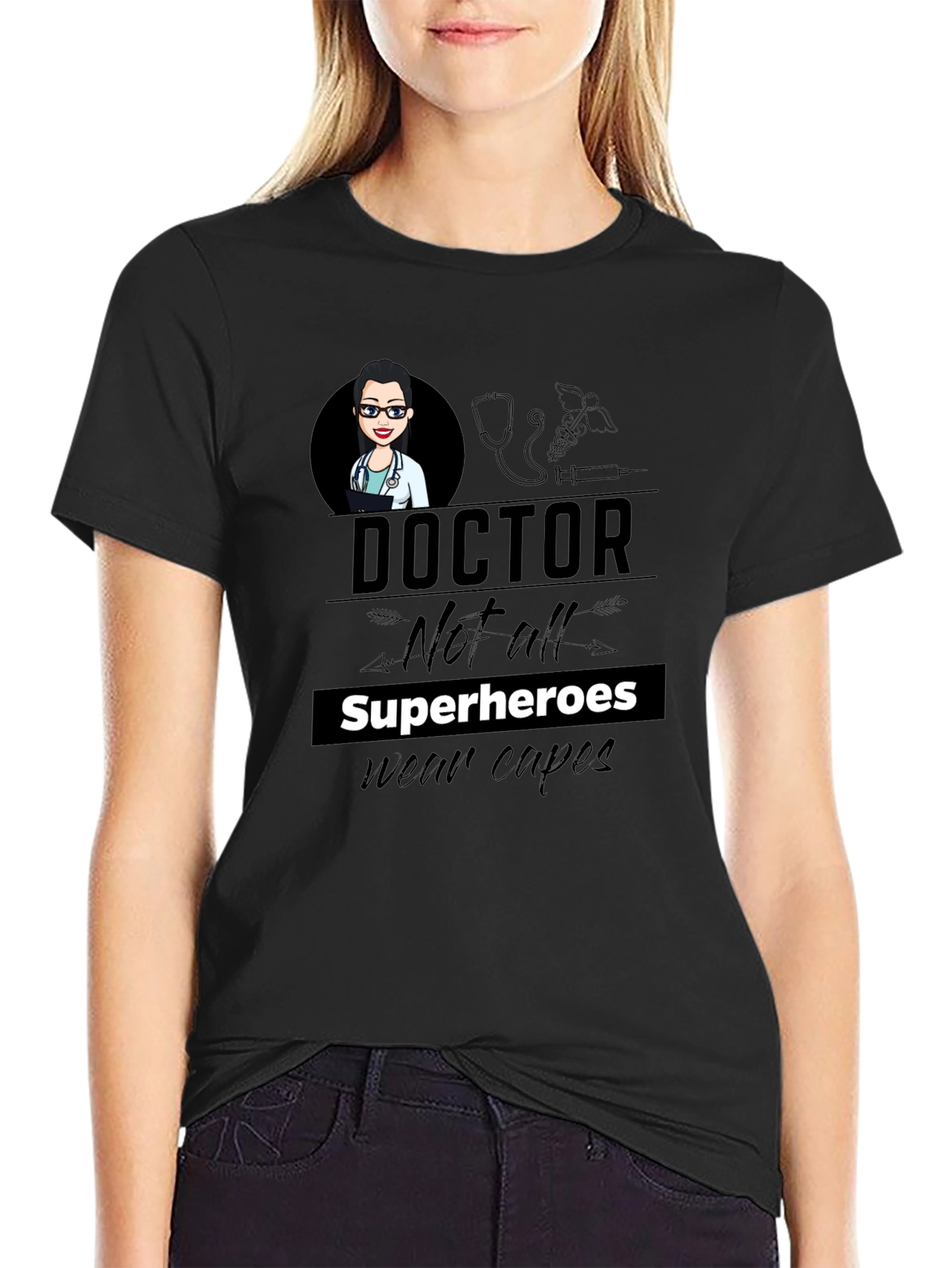 Doctor Superhero Graphic Tee - Mens Black T-Shirt