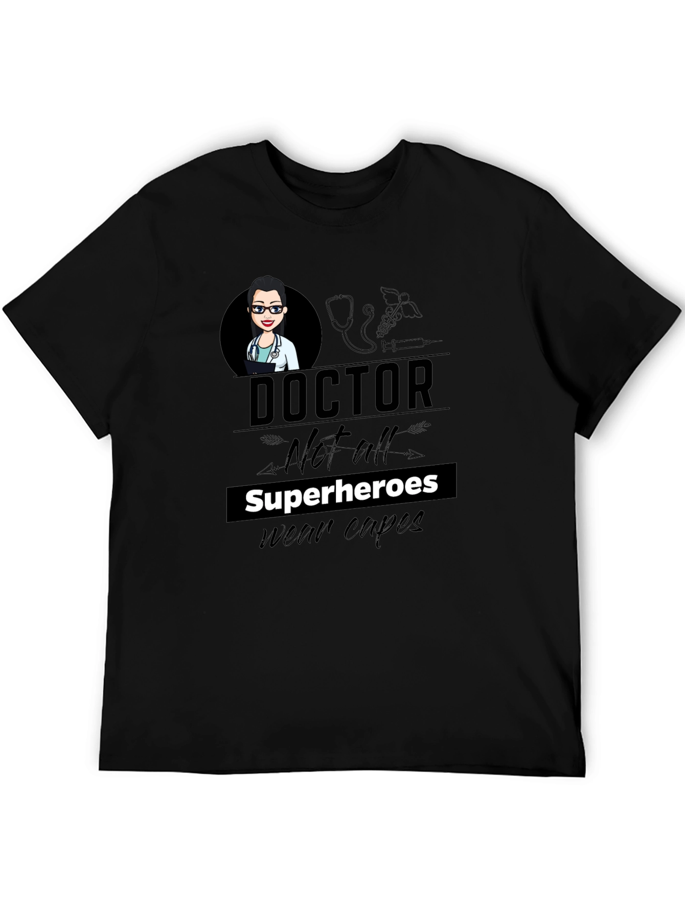 Doctor Superhero Graphic Tee - Mens Black T-Shirt