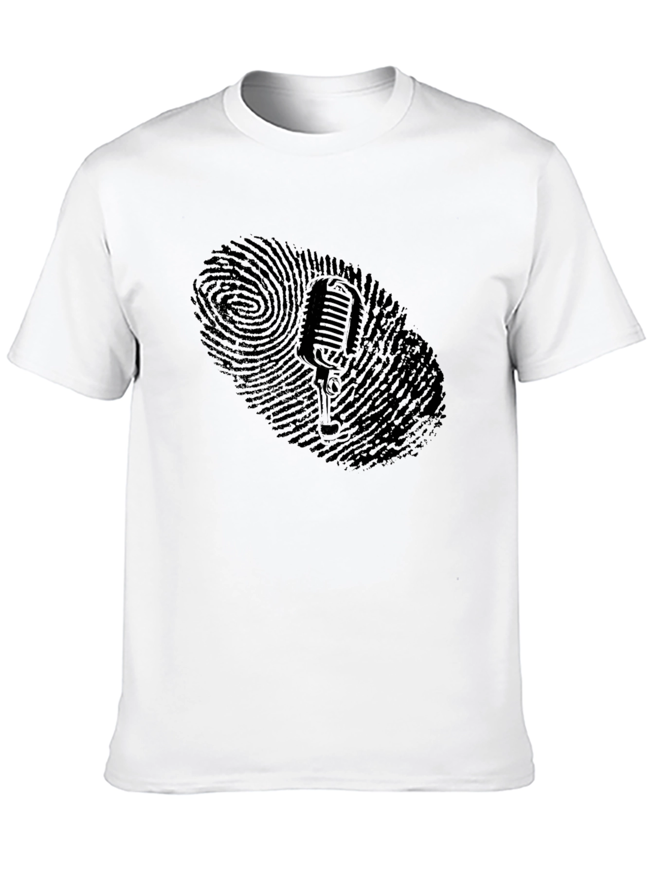Retro Microphone Fingerprint Graphic Tee