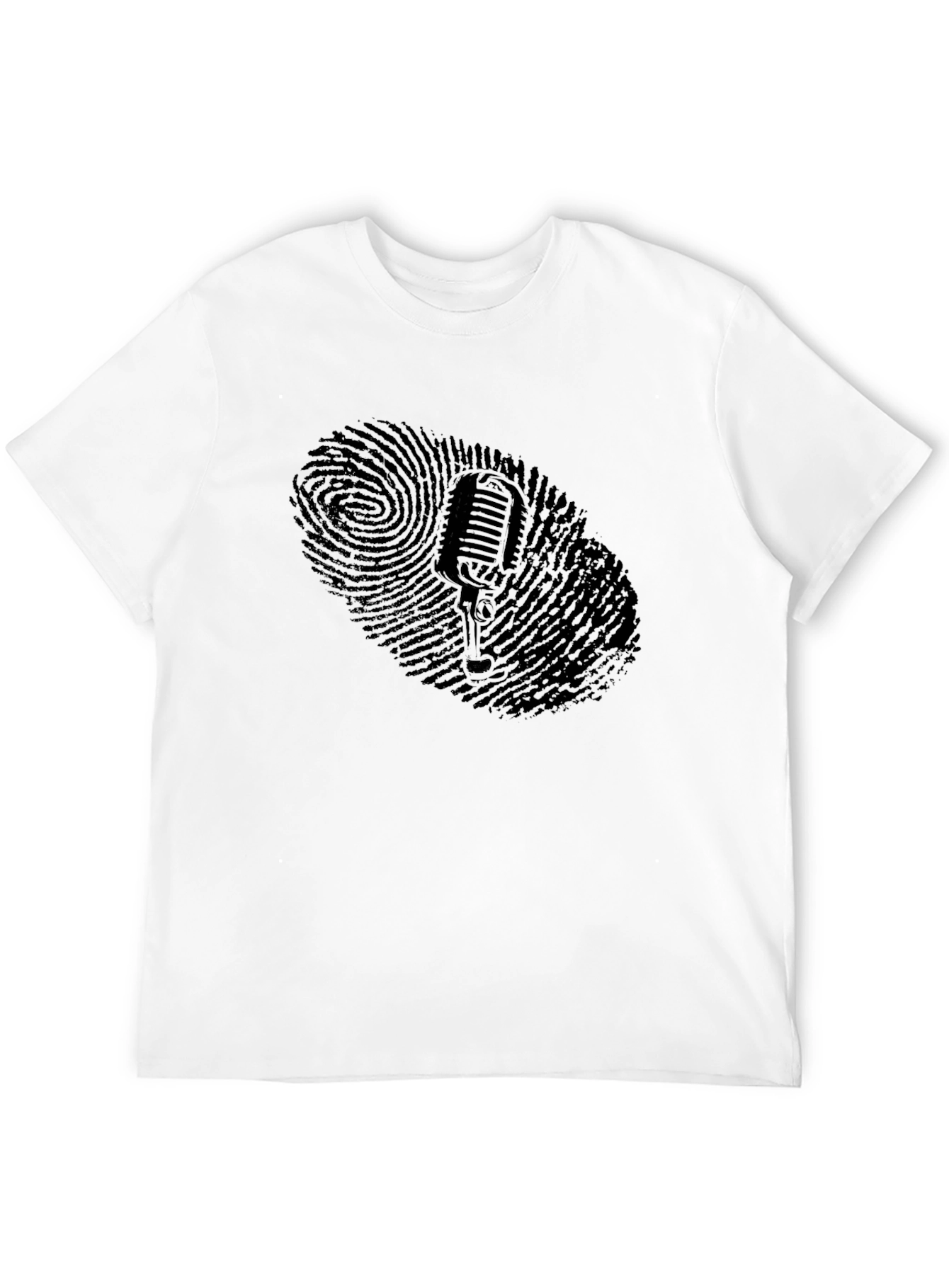 Retro Microphone Fingerprint Graphic Tee