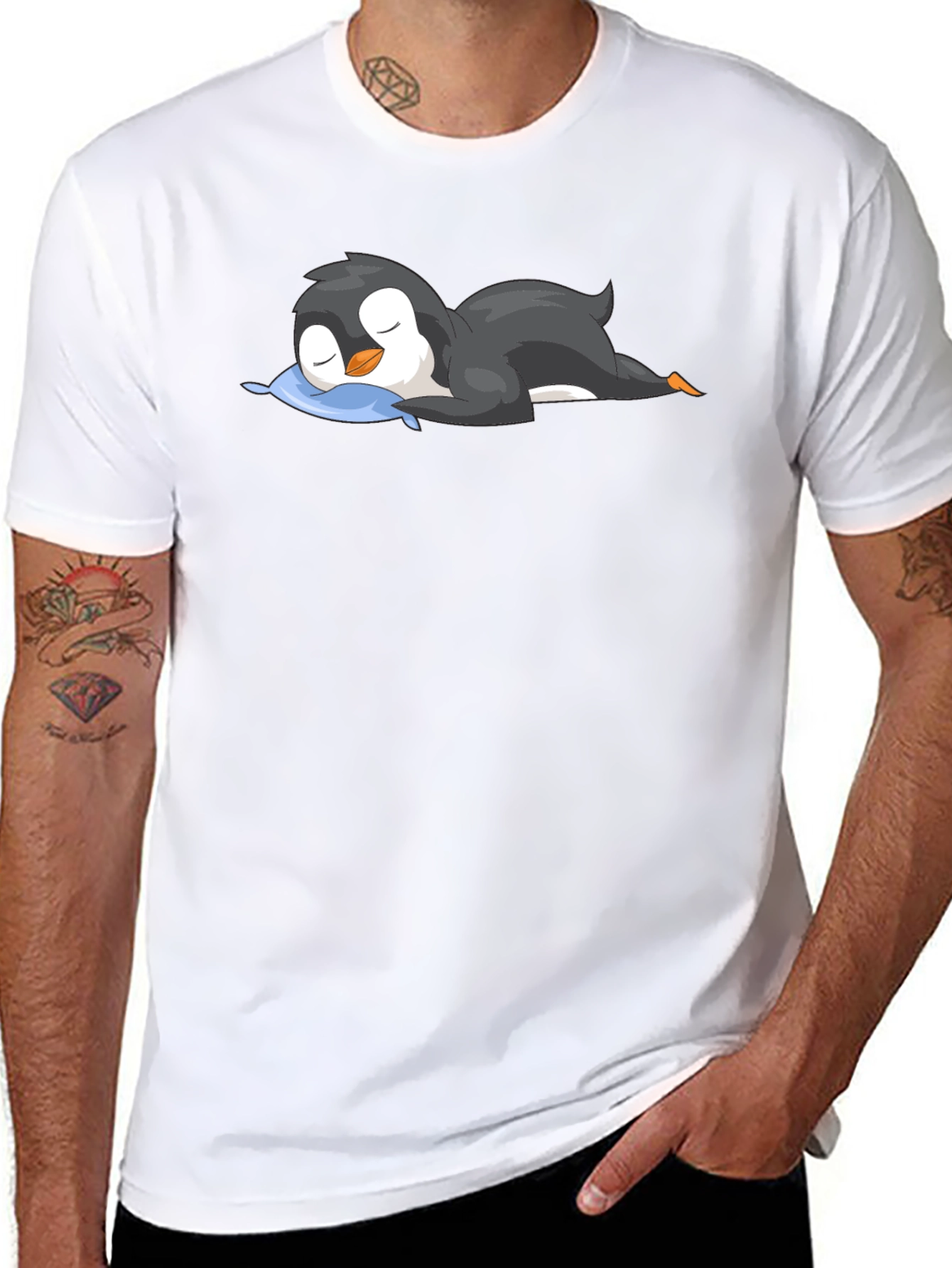 Penguin Nap Black T-Shirt