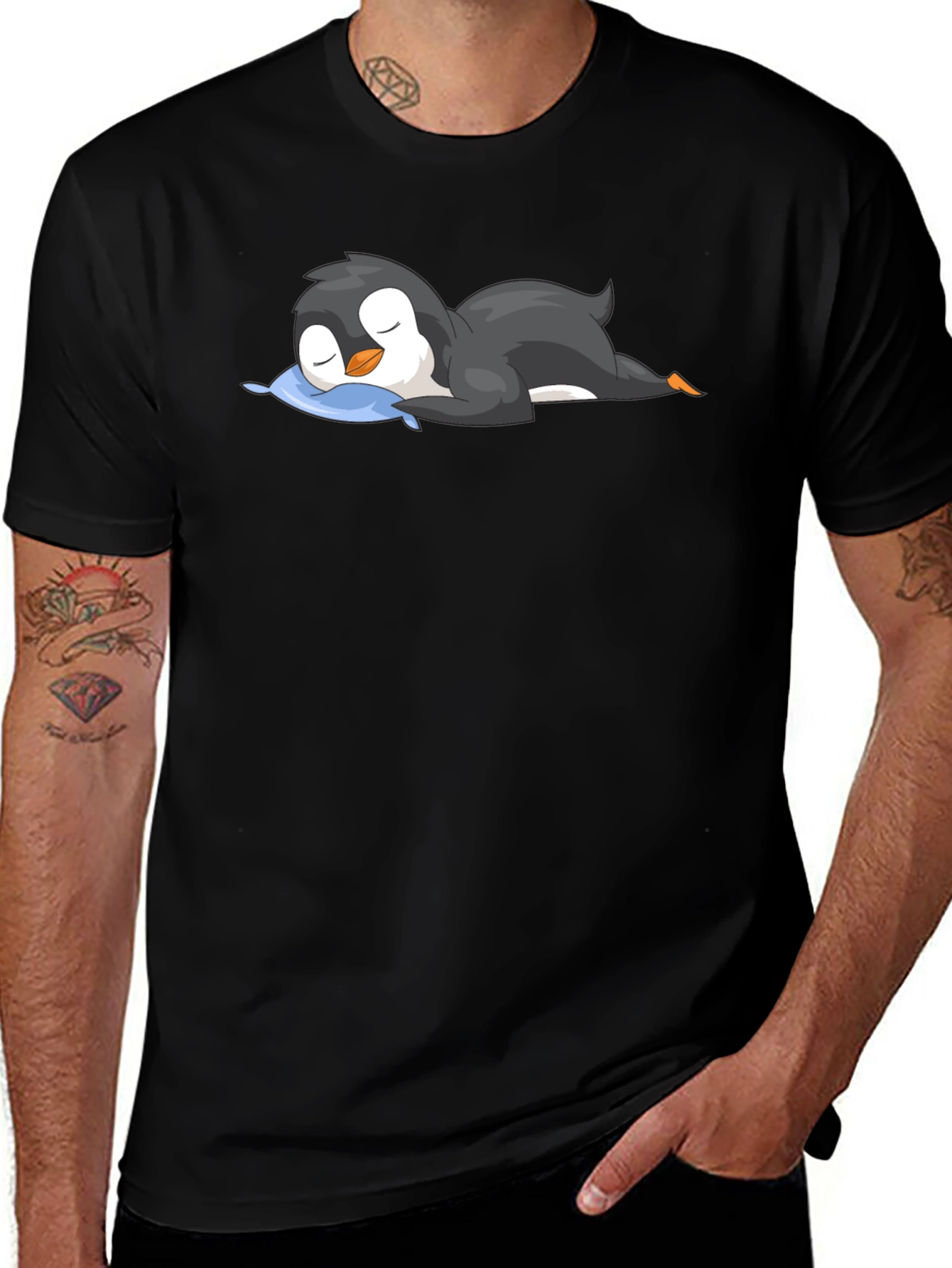 Penguin Nap Black T-Shirt