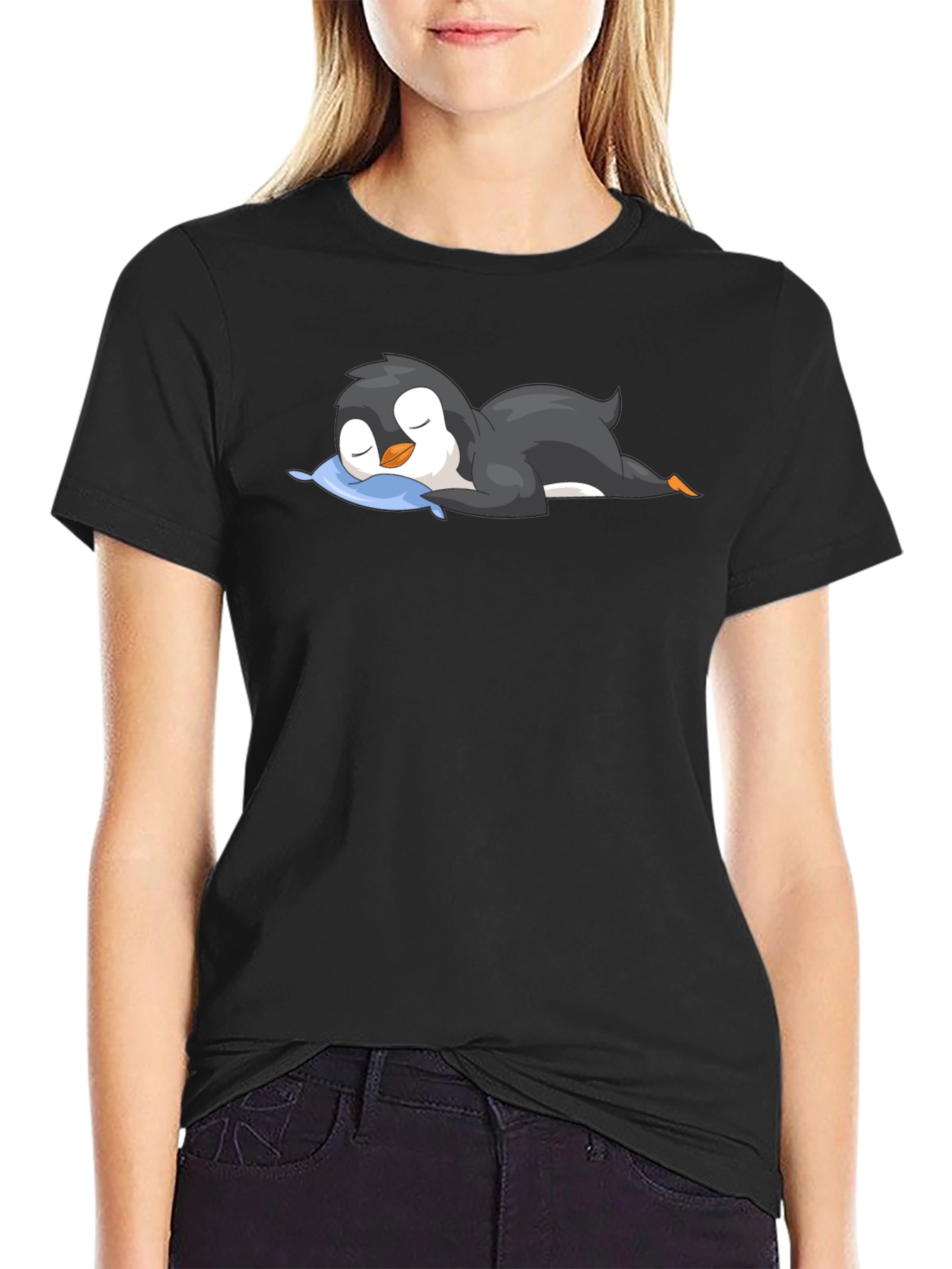 Penguin Nap Black T-Shirt
