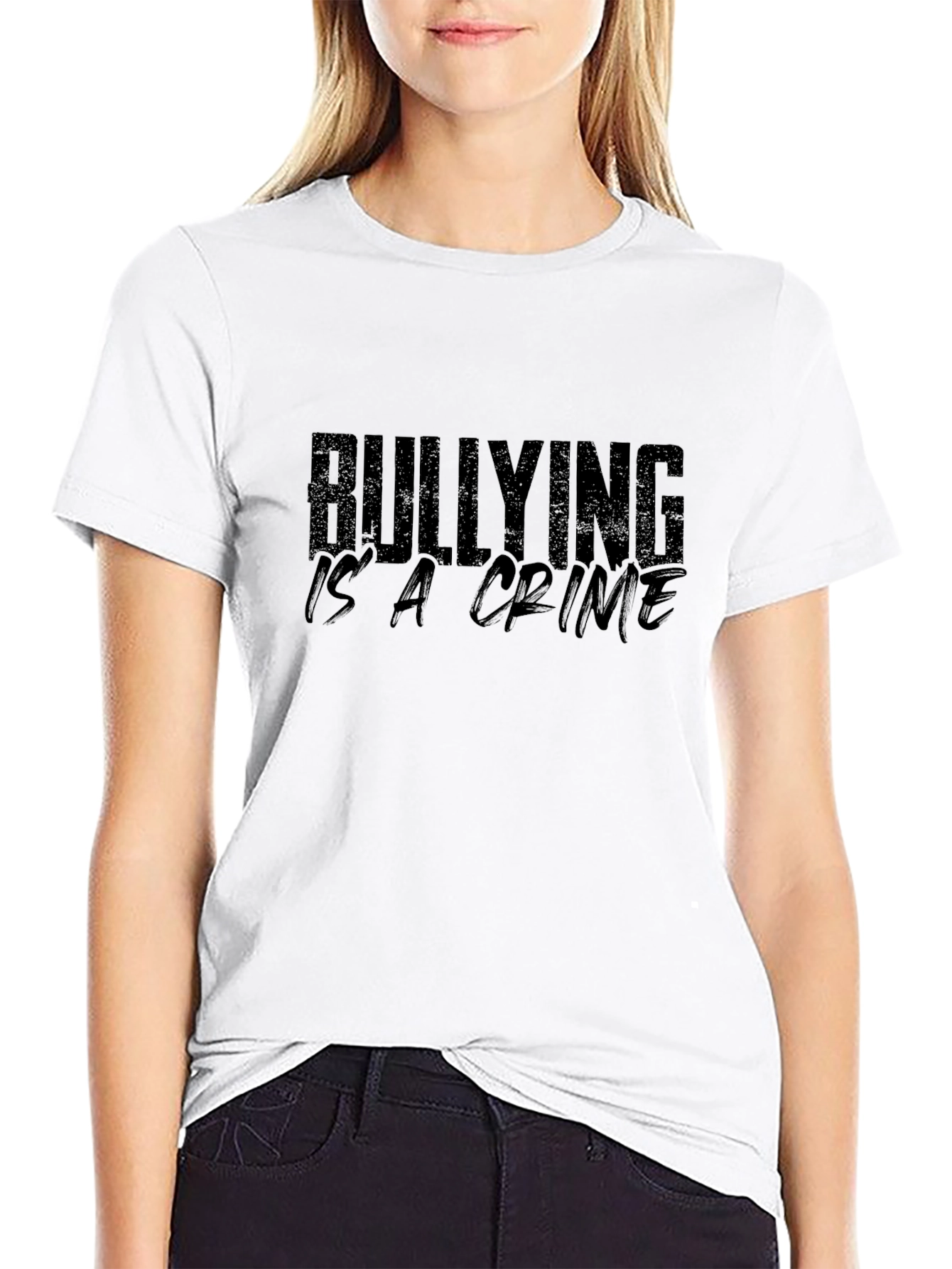 Bullying Is A Crime Black Graphic Tee