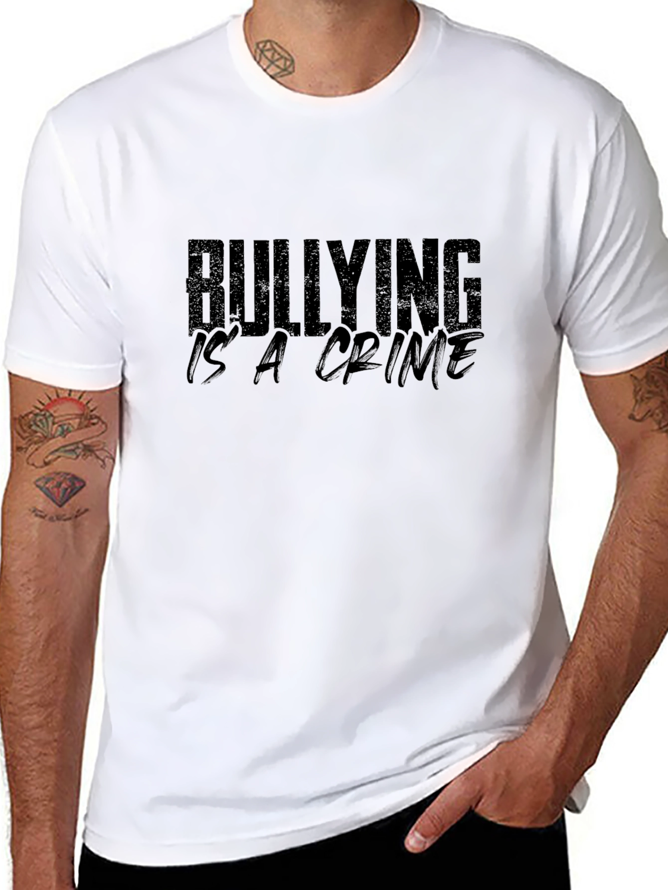 Bullying Is A Crime Black Graphic Tee