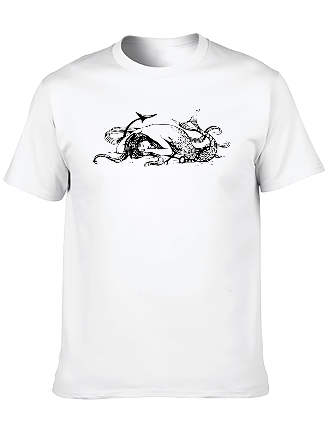 Mermaid Graphic Black T-Shirt