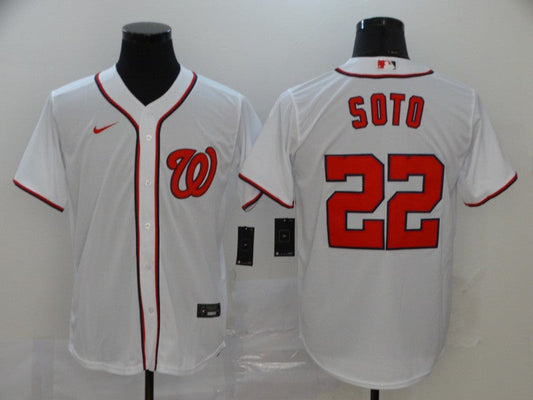Men's Washington Nationals Juan Soto #22 White Replica Baseball Jerseys