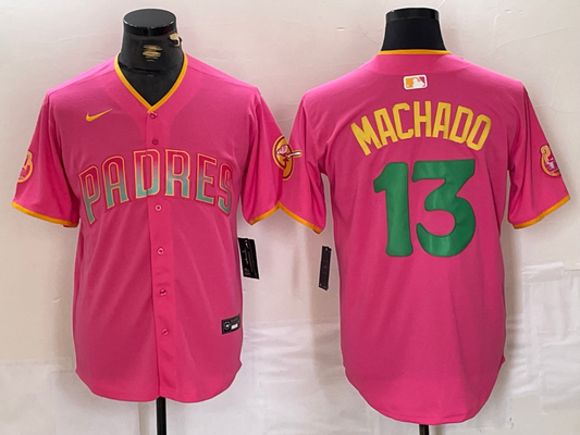 Men's San Diego Padres Manny Machado #13 Pink Replica Player Jerseys