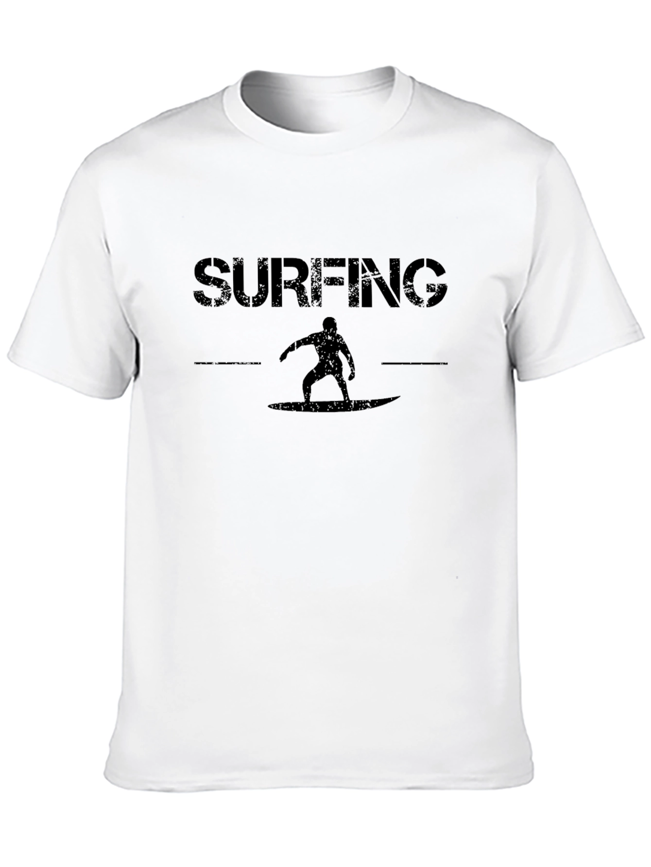 Surfing Silhouette Graphic Tee - Black