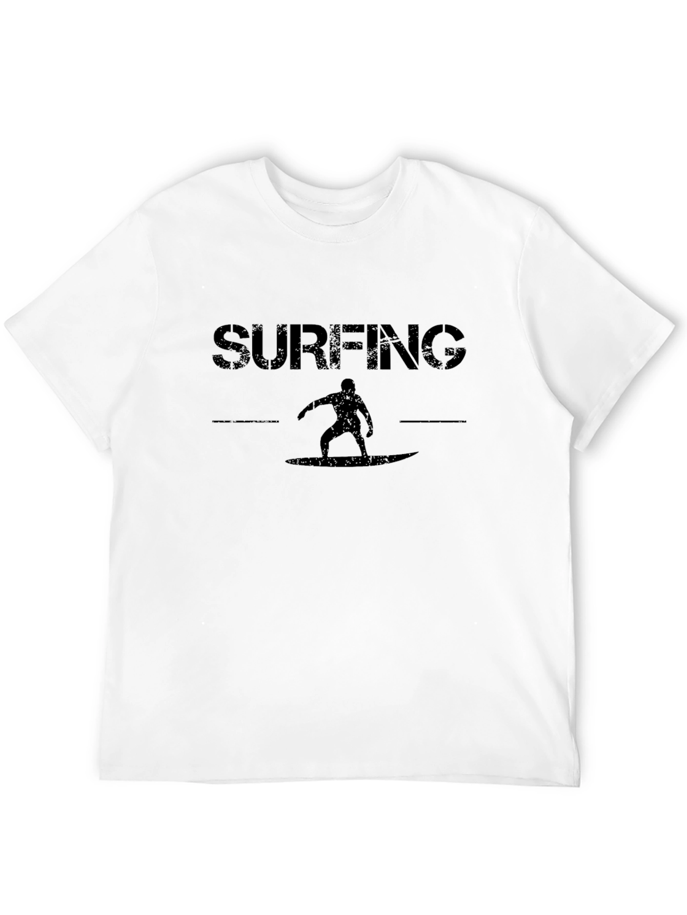 Surfing Silhouette Graphic Tee - Black
