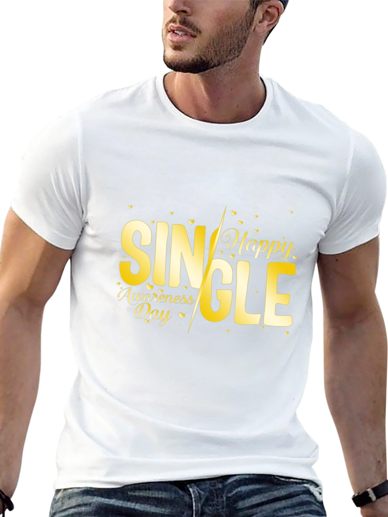 Single Awareness Day Black Graphic Tee