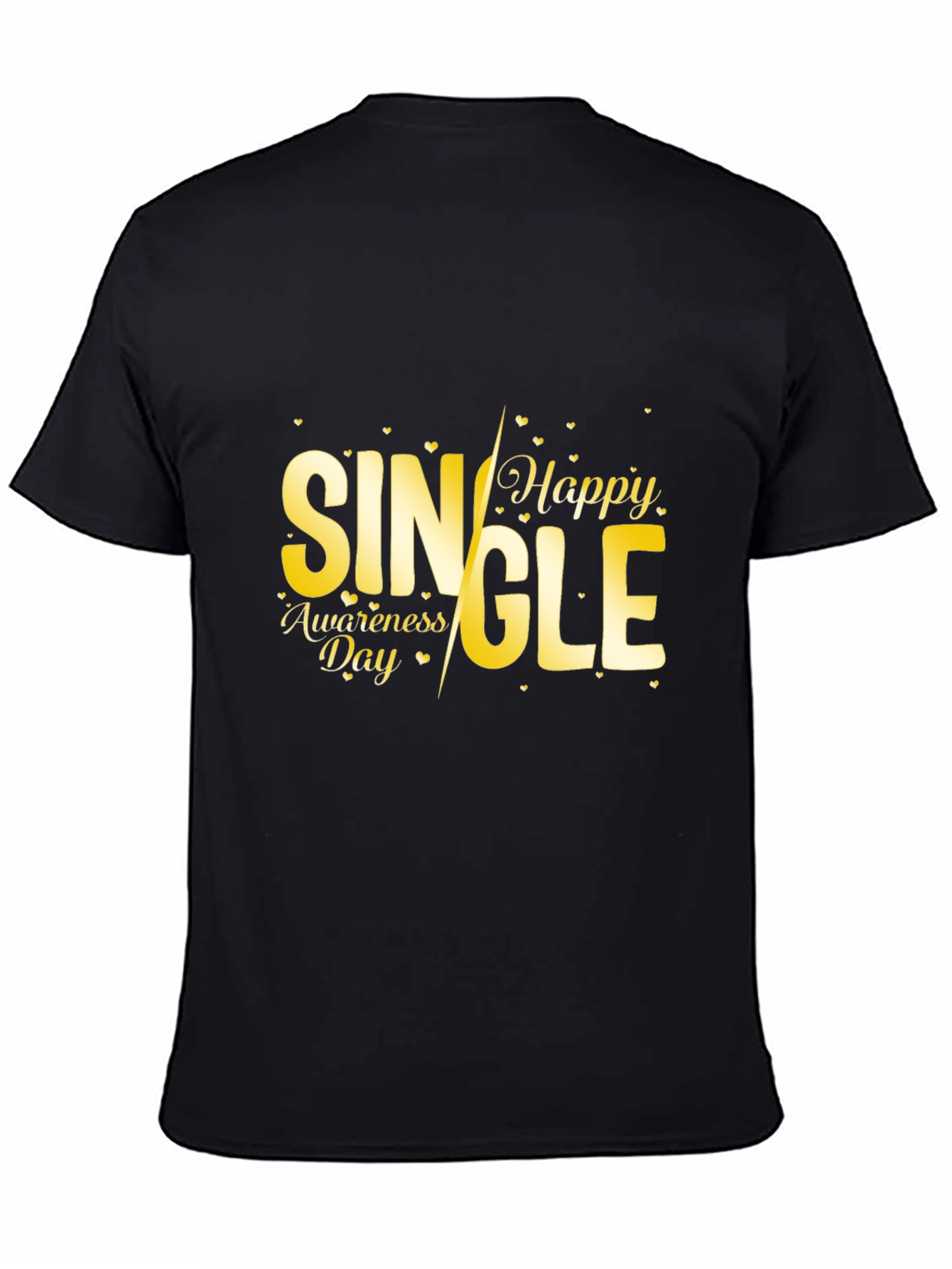 Single Awareness Day Black Graphic Tee