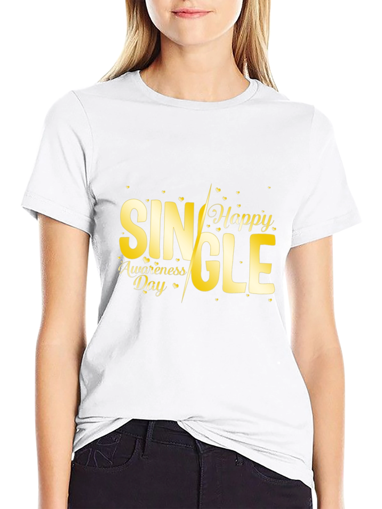 Single Awareness Day Black Graphic Tee