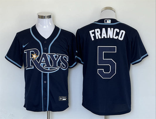 Men's Tampa Bay Rays Wander Franco #5 Navy Replica Baseball Jerseys