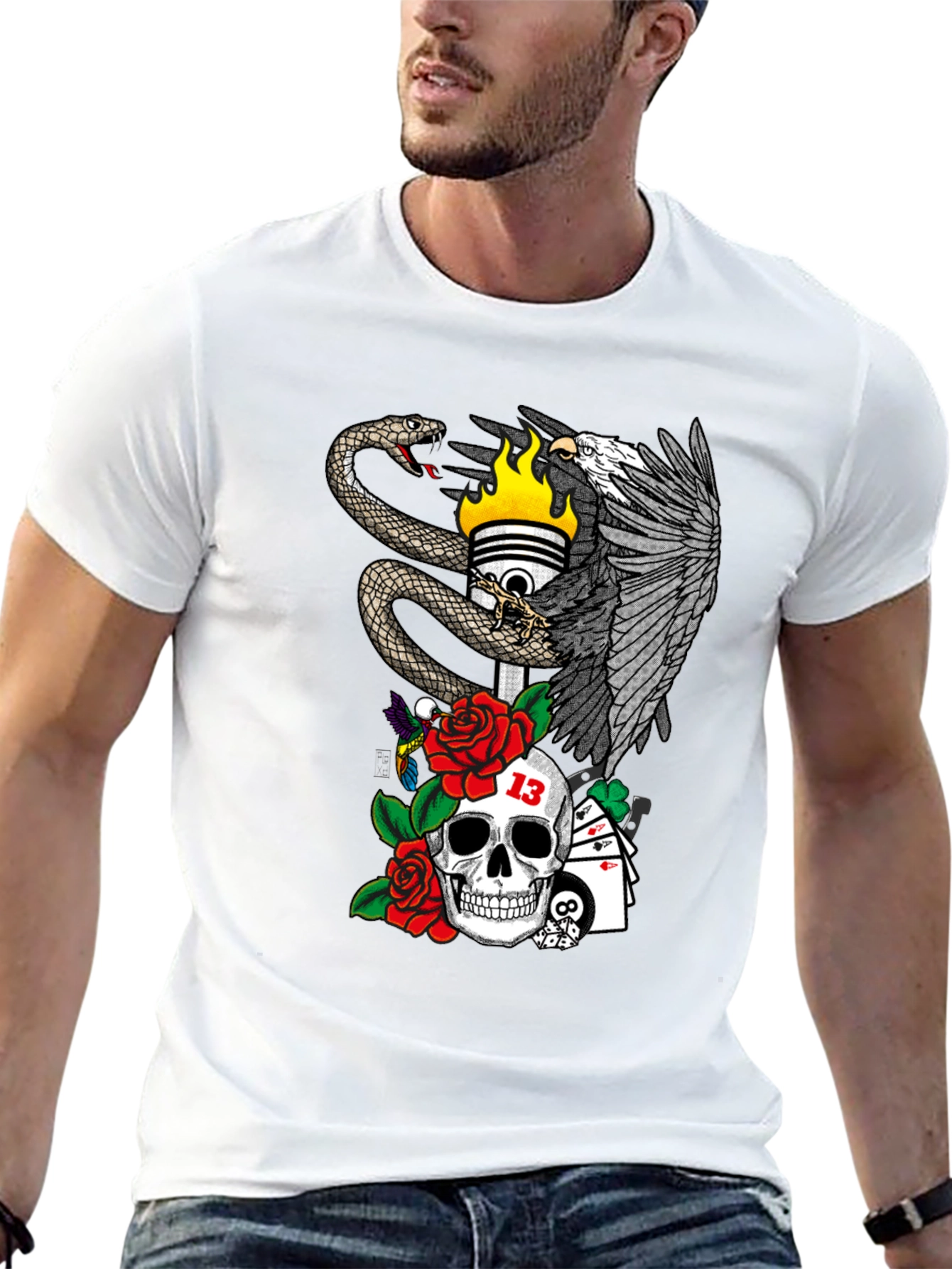 Eagle Snake Skull T-Shirt