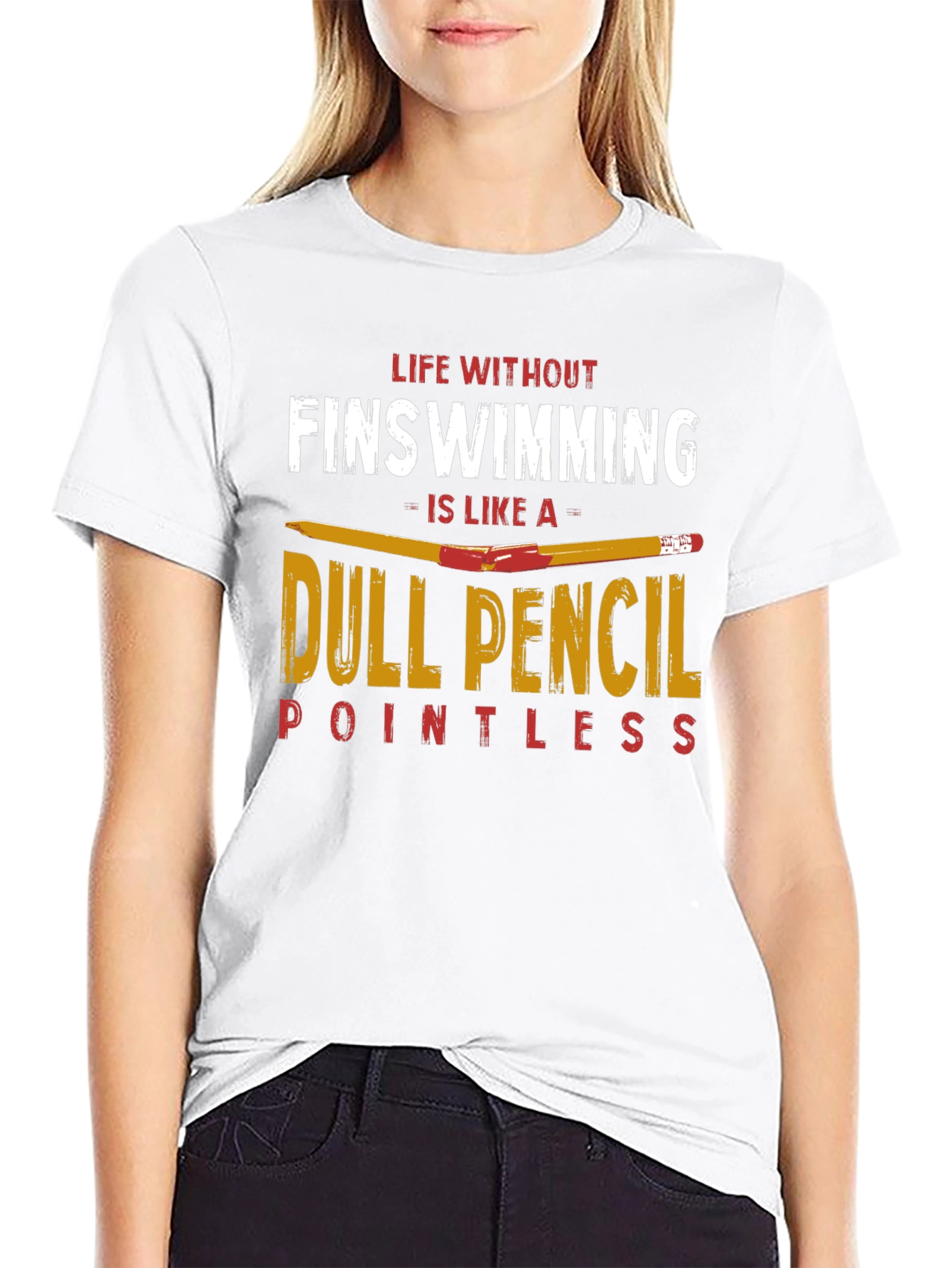 Funny Finswimming T-Shirt Dull Pencil