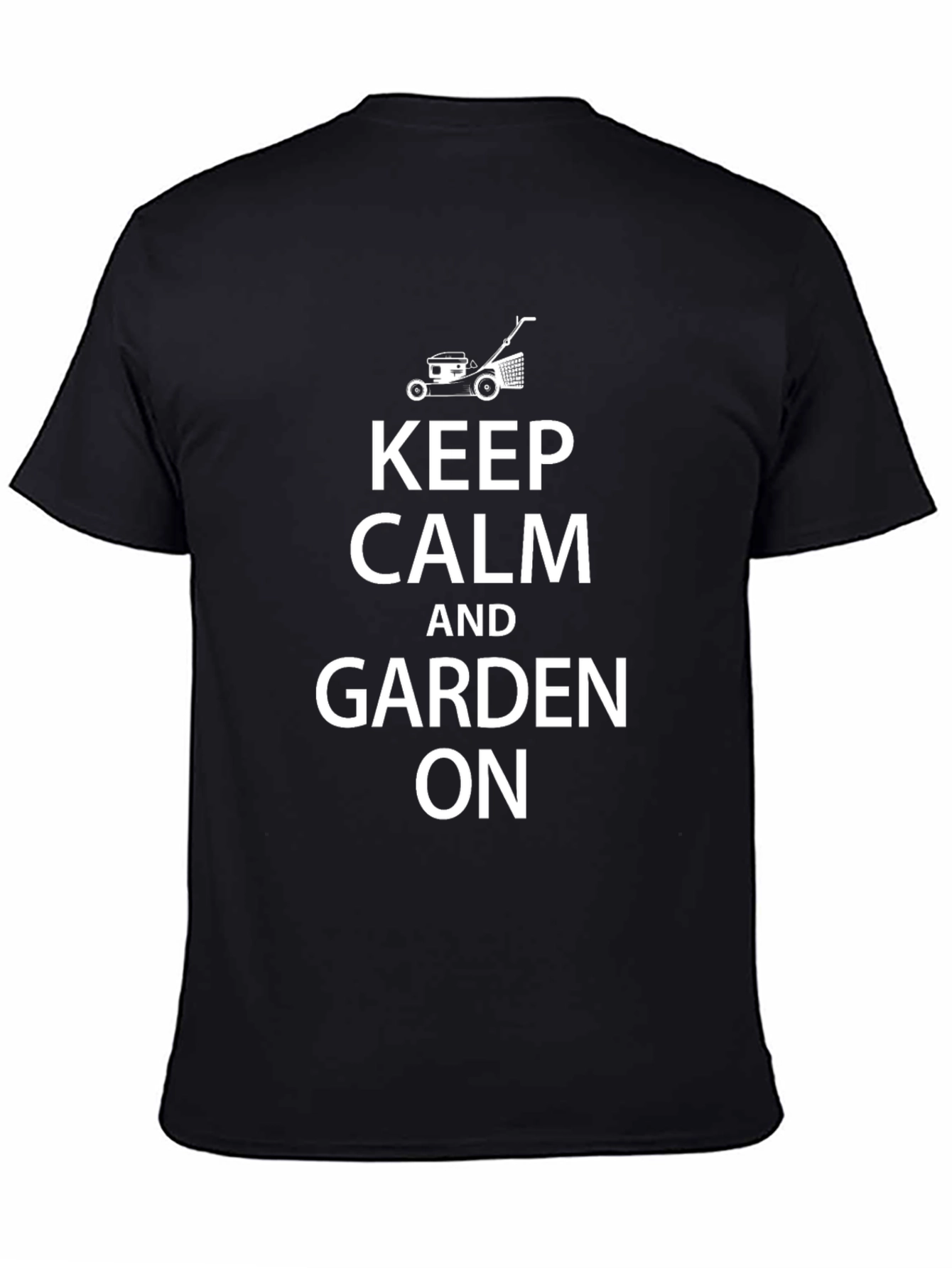Keep Calm and Garden On Black T-Shirt