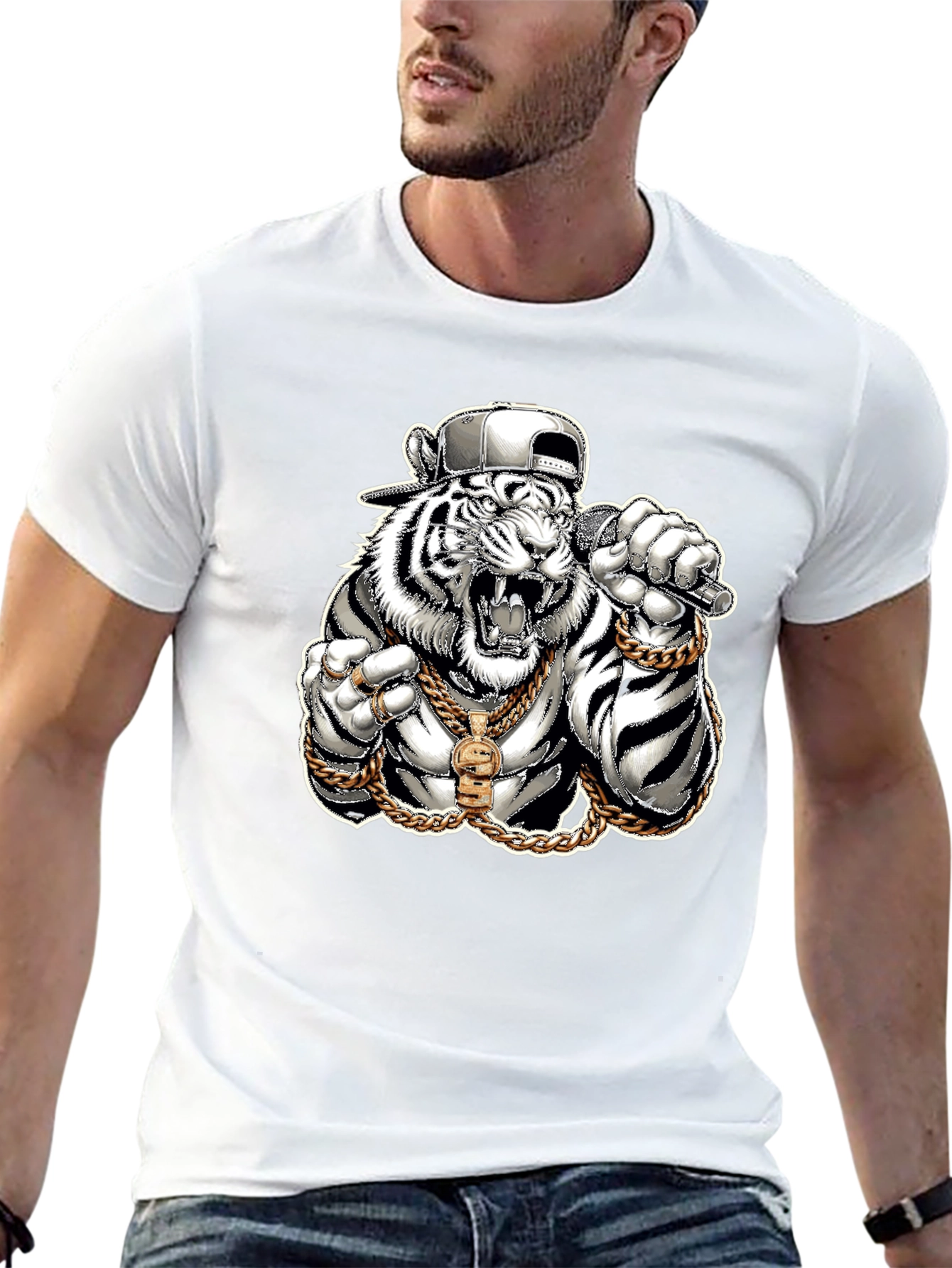 Tiger Rapper Graphic T-Shirt