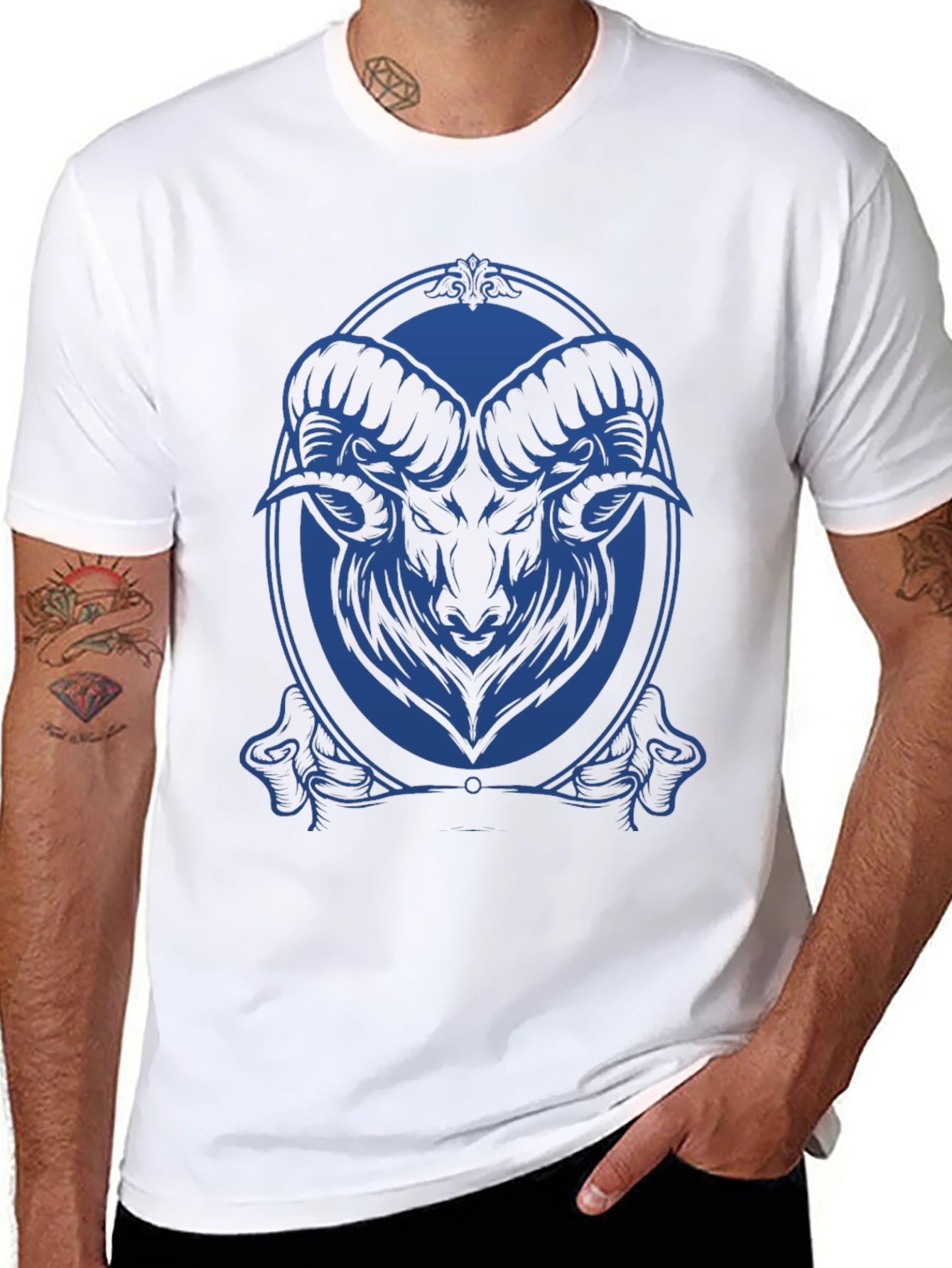 Ram Graphic Tee - Black Cotton Blend