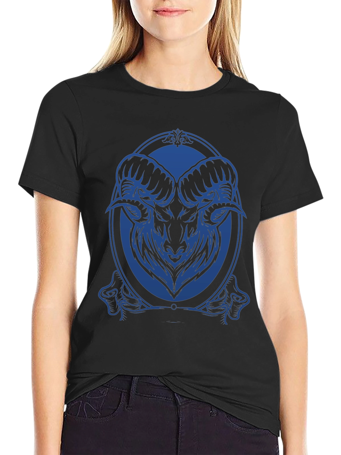 Ram Graphic Tee - Black Cotton Blend