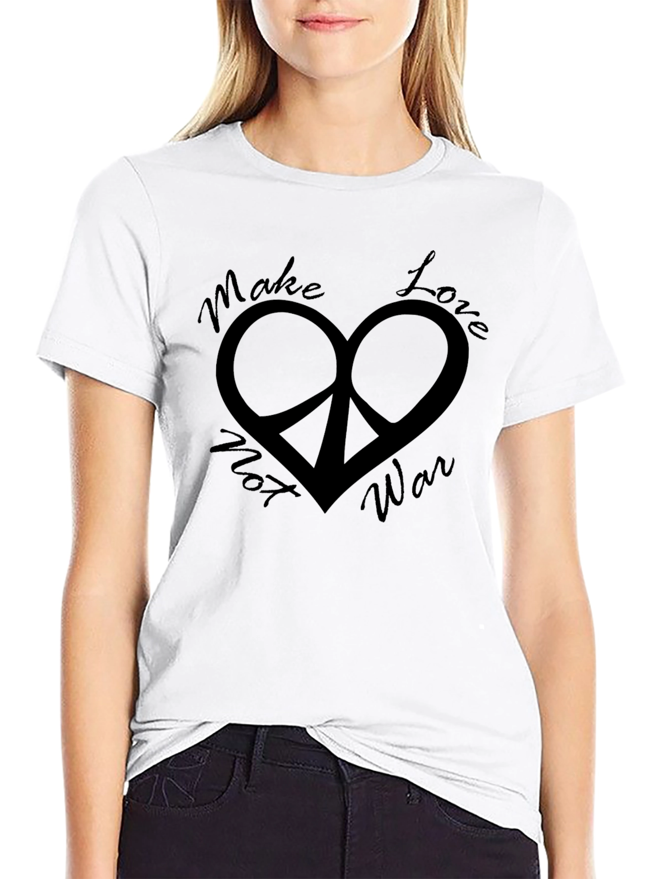 Peace & Love Black Graphic Tee
