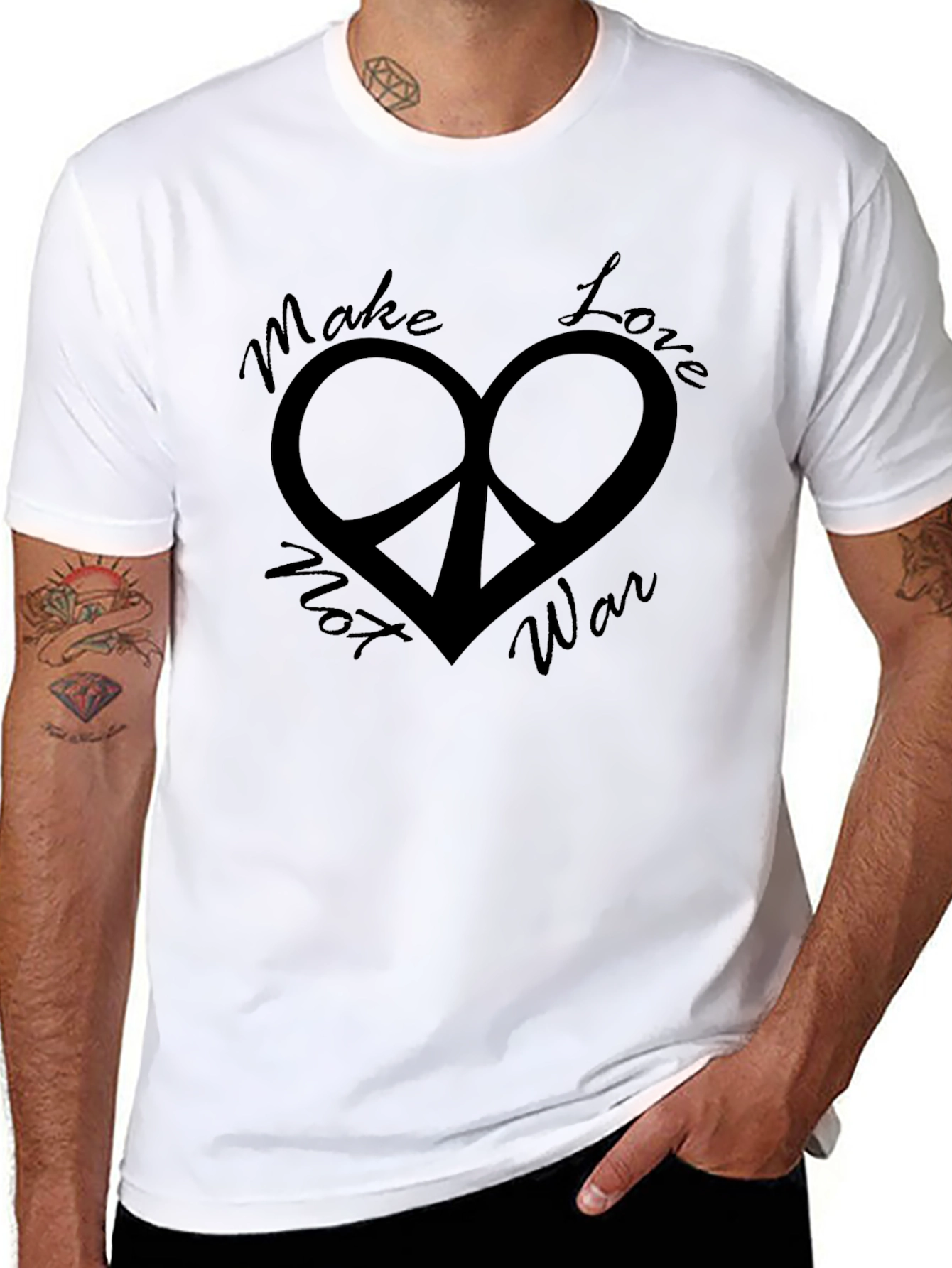 Peace & Love Black Graphic Tee