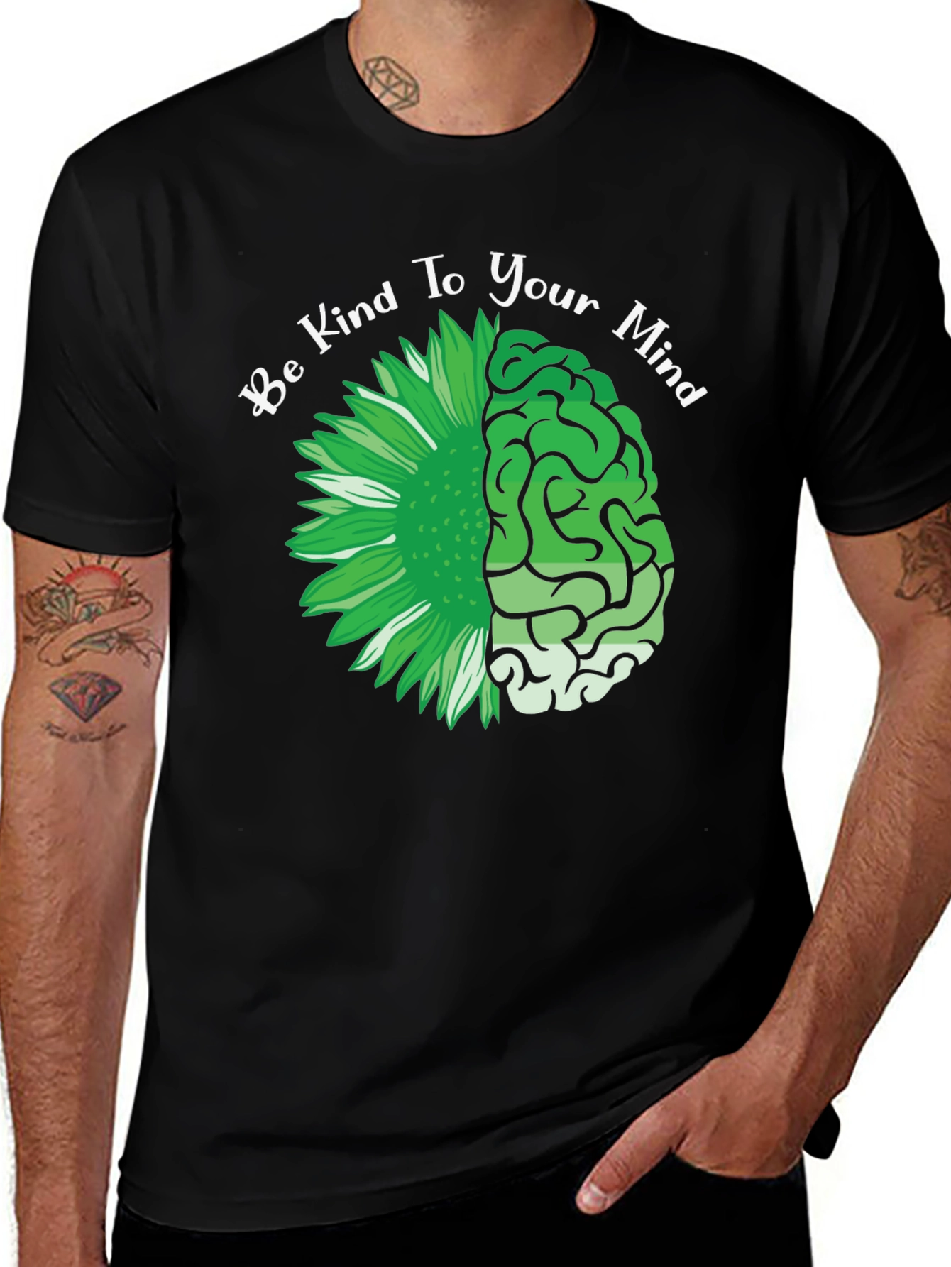 Kind Mind T-Shirt - Floral Brain Design