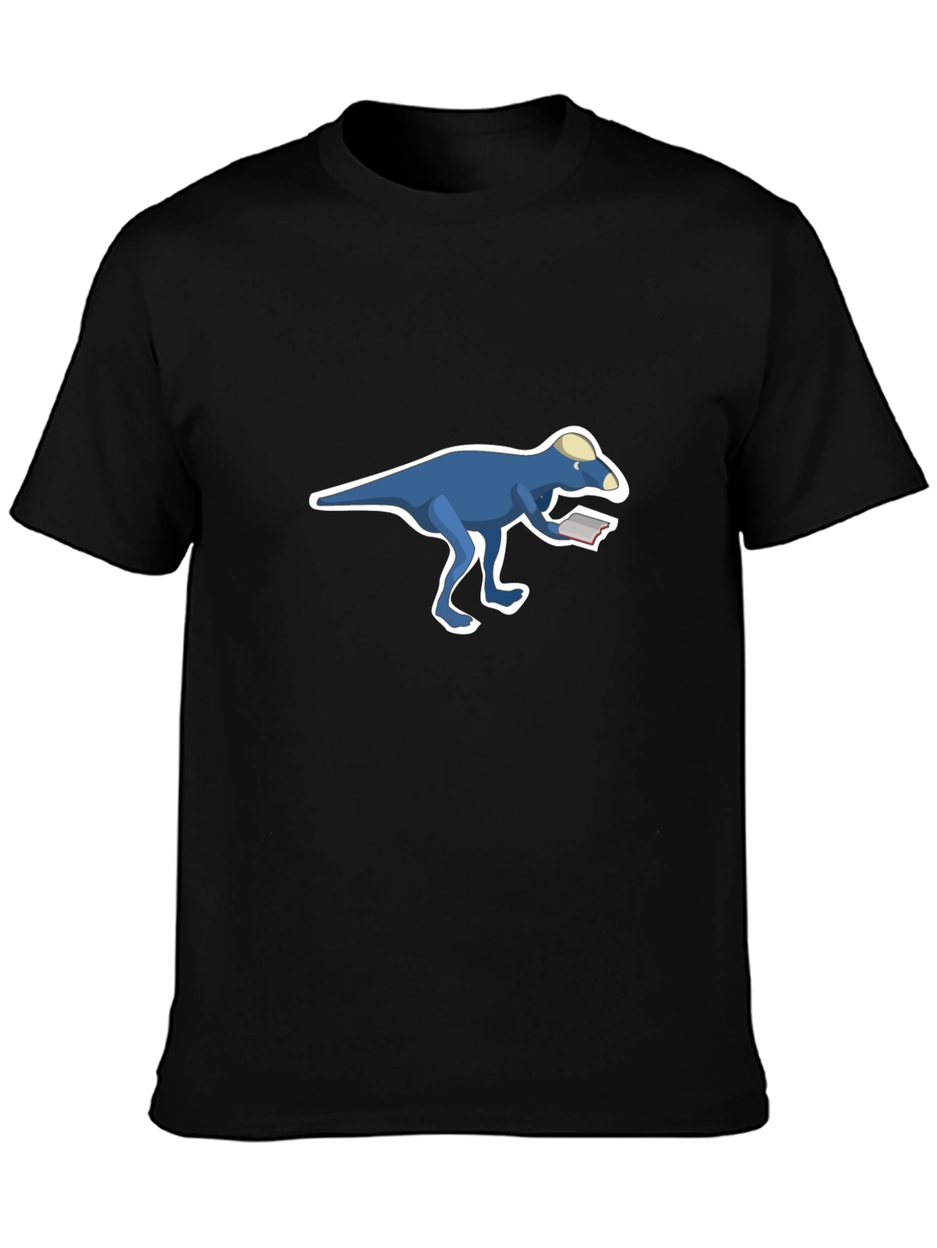 Dinosaur Reading T-Shirt - Cool Black Tee