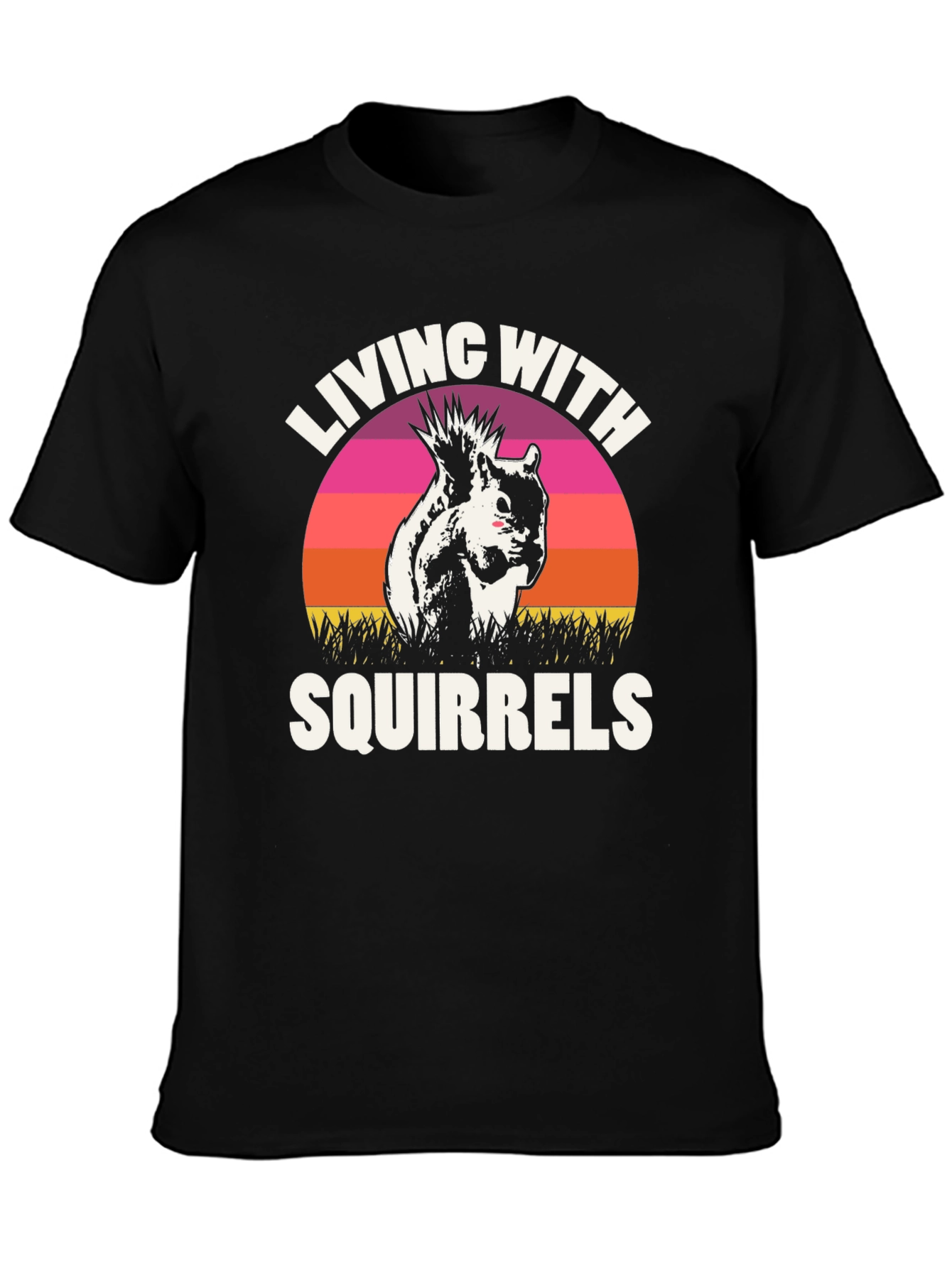 Living With Squirrels Graphic Tee - Unisex Black T-Shirt