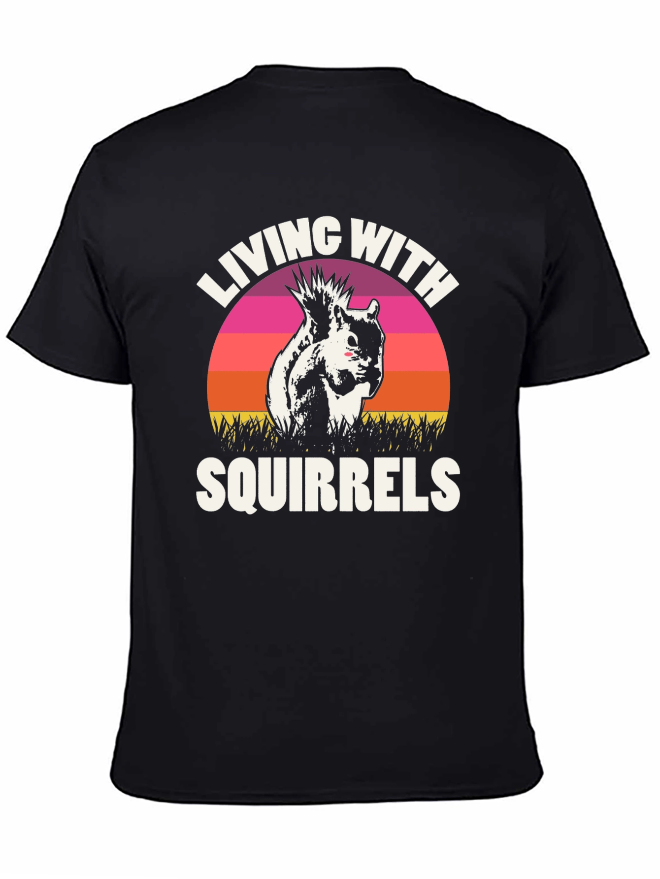 Living With Squirrels Graphic Tee - Unisex Black T-Shirt