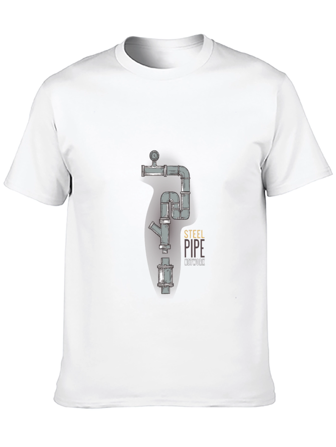 Steel Pipe Design Black T-Shirt