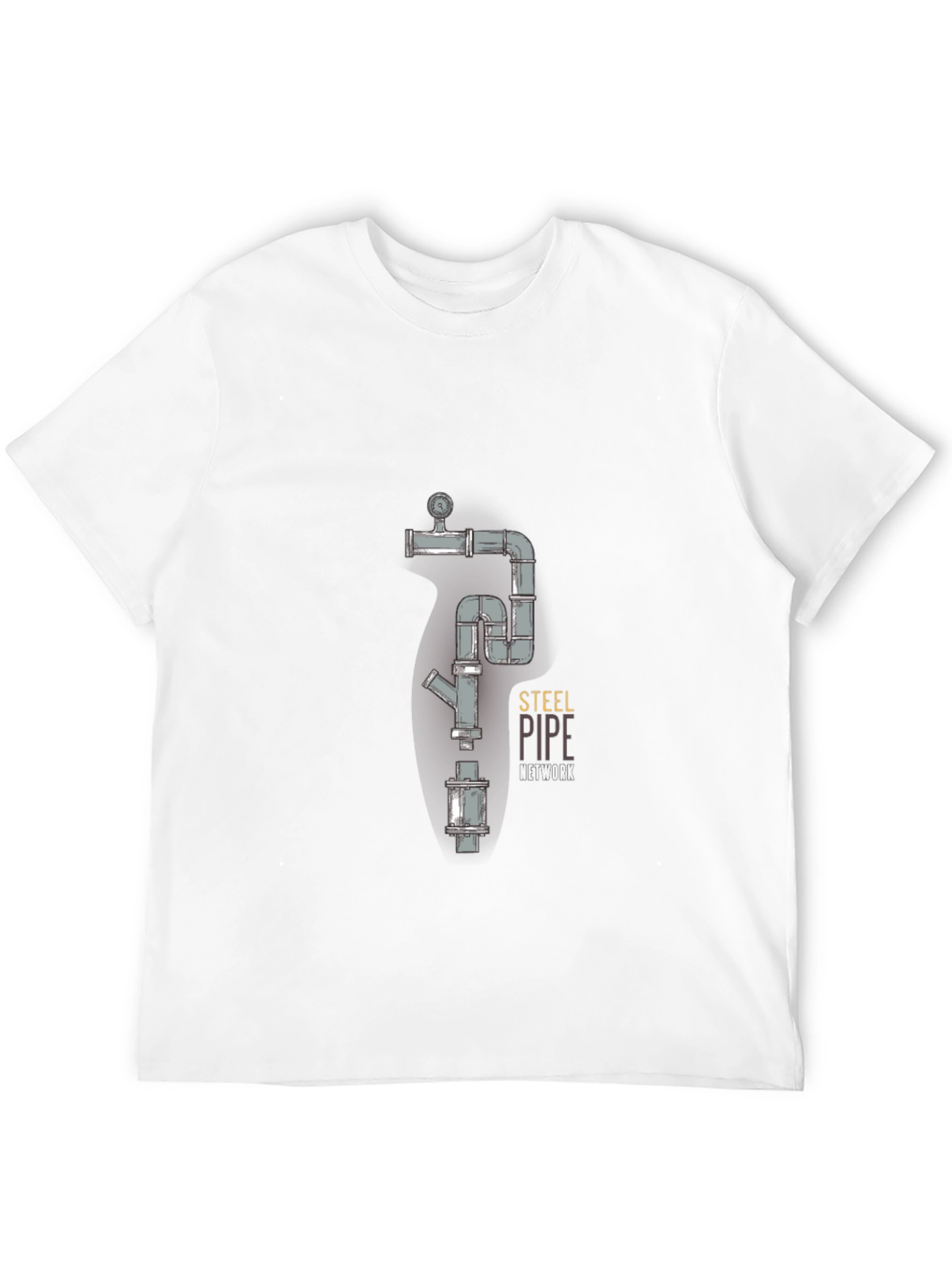 Steel Pipe Design Black T-Shirt