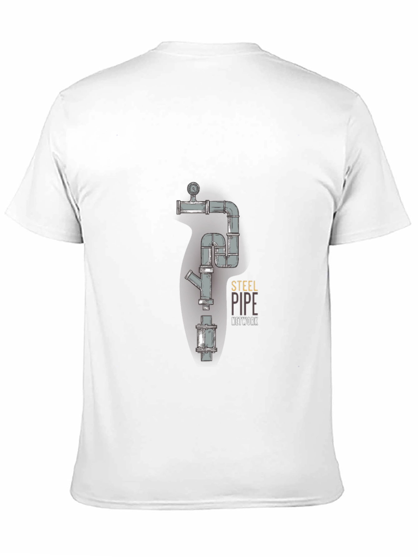 Steel Pipe Design Black T-Shirt