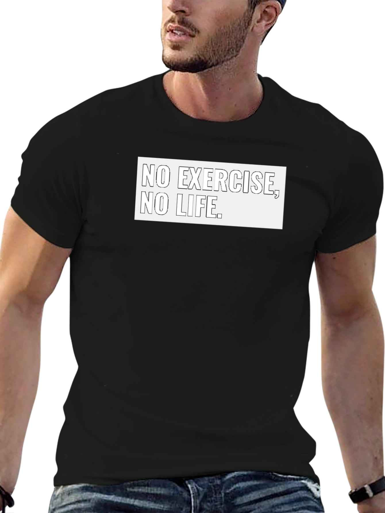 No Exercise No Life Black T-Shirt