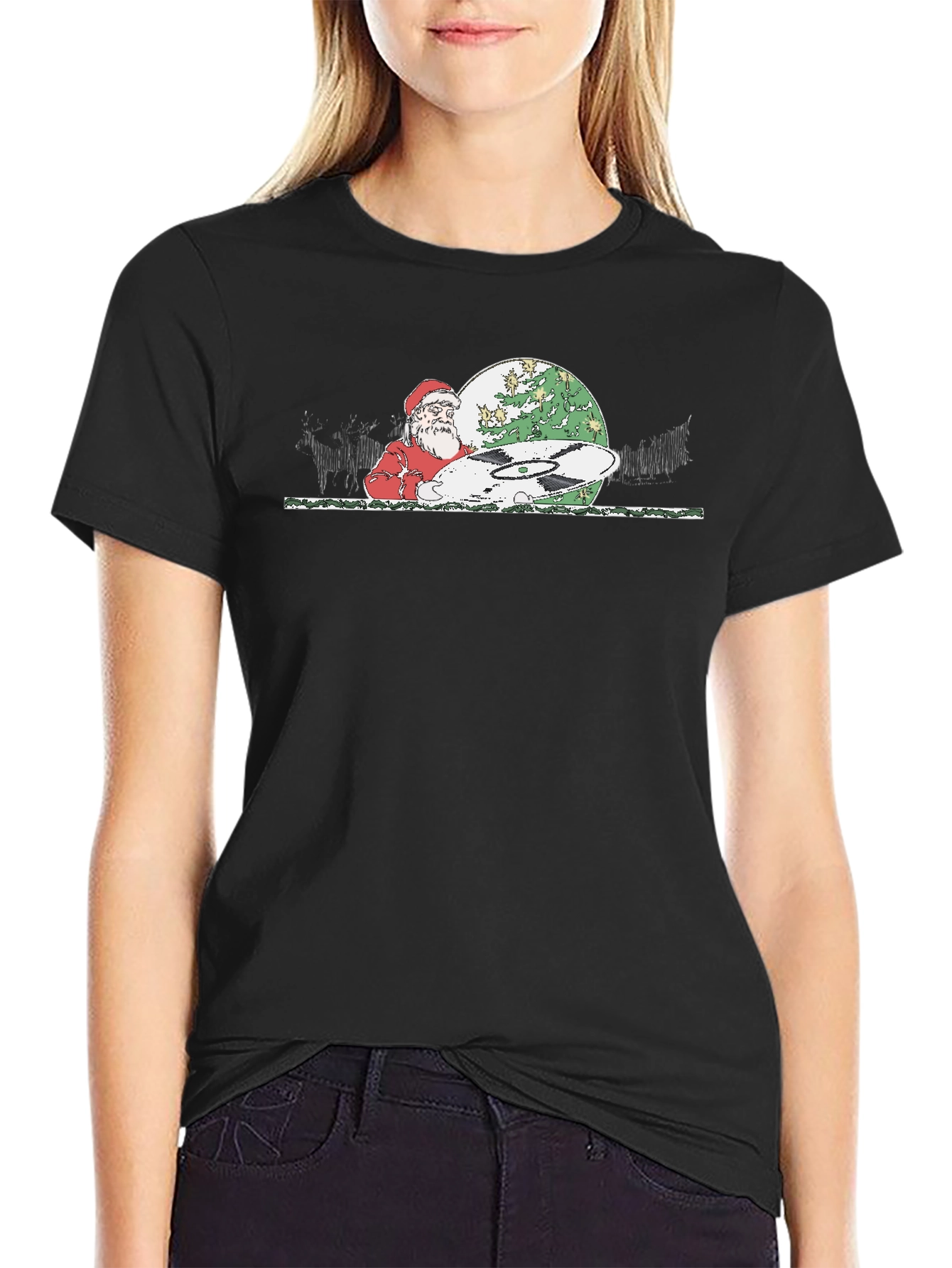 DJ Santa Graphic Tee - Christmas Holiday Party T-Shirt