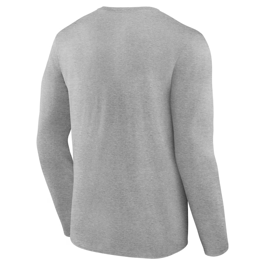 Men's Oklahoma City Thunder Fanatics Heather Gray 2025 Western Conference Champions Locker Room Long Sleeve T-Shirt